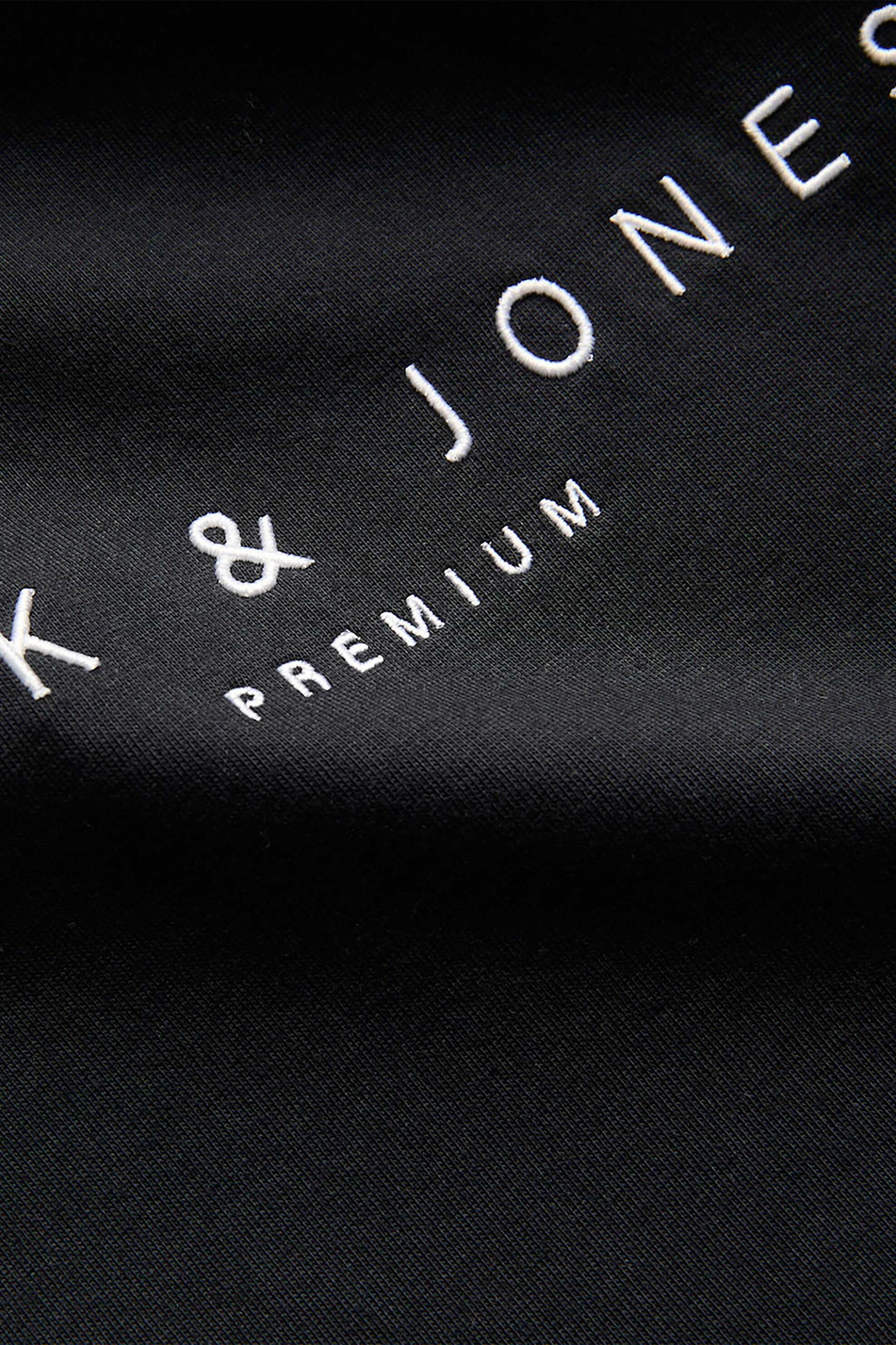 JACK & JONES ανδρικό T-shirt μονόχρωμο με logo print Relaxed Fit - 12275186 Μαύρο φωτογραφία