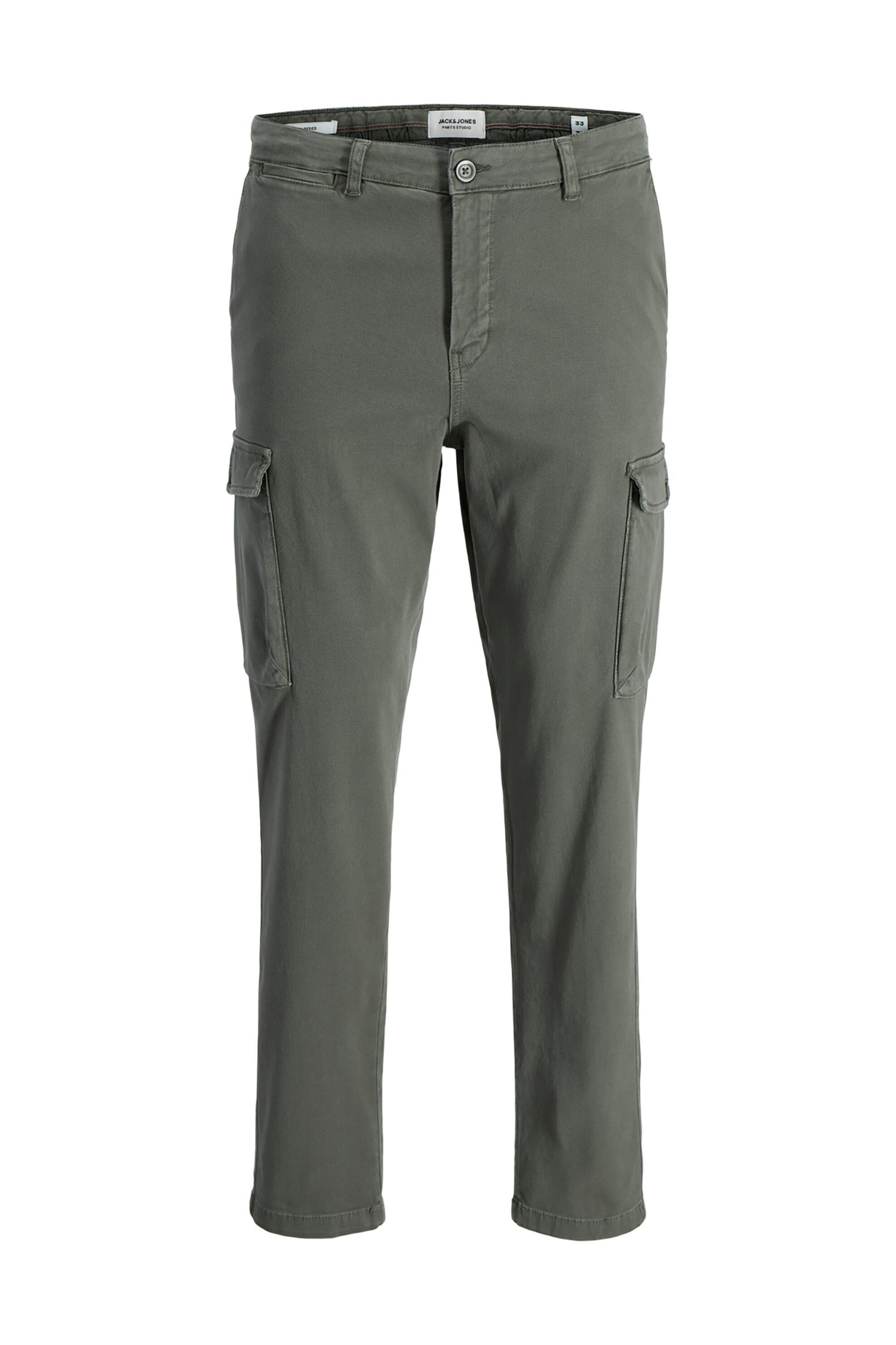 JACK & JONES ανδρικό παντελόνι cargo μονόχρωμο Tapered Fit - 12282388 Λαδί φωτογραφία