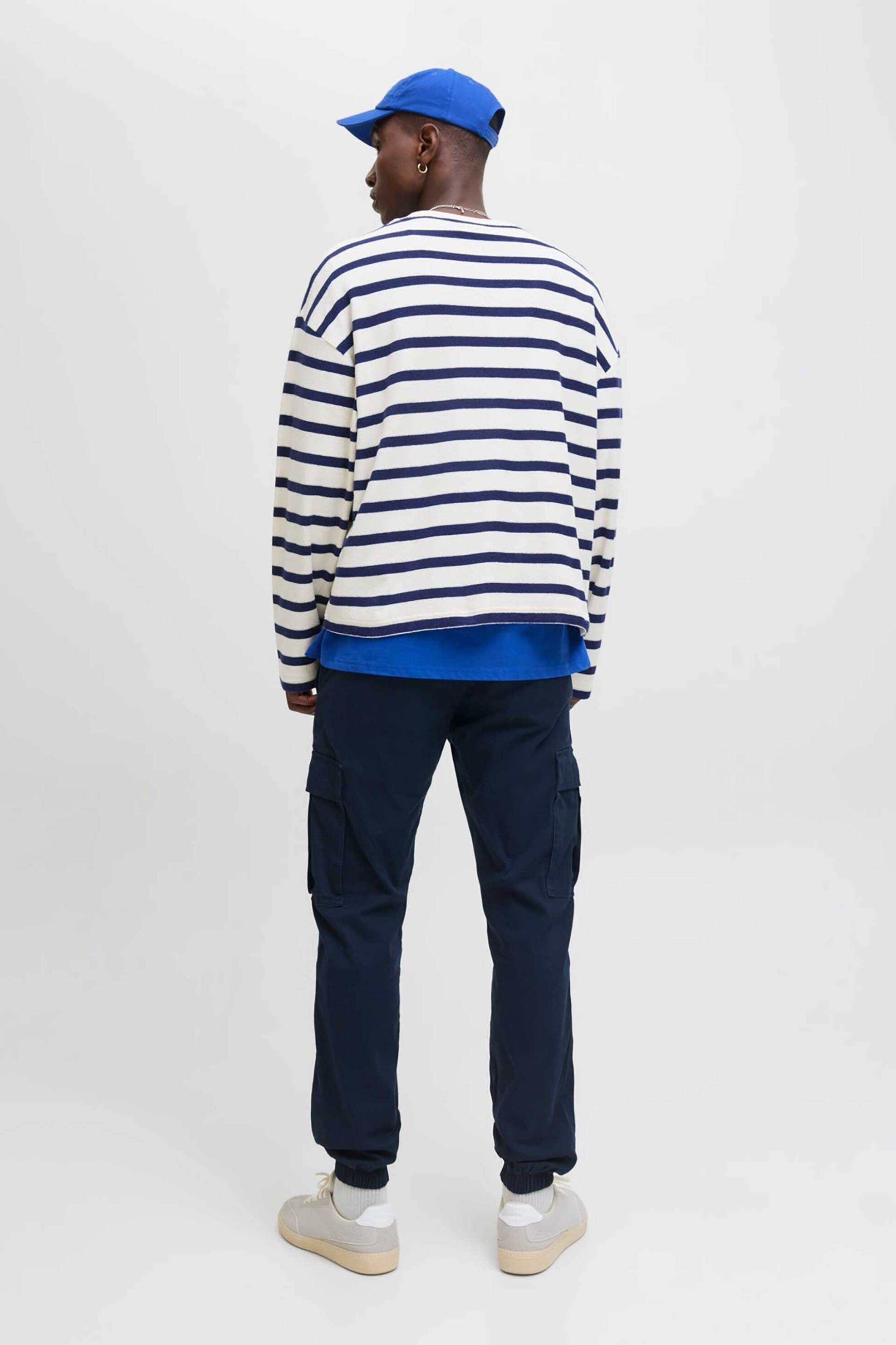 JACK & JONES ανδρικό παντελόνι cargo μονόχρωμο Relaxed Fit - 12268261 Σκούρο Μπλε φωτογραφία