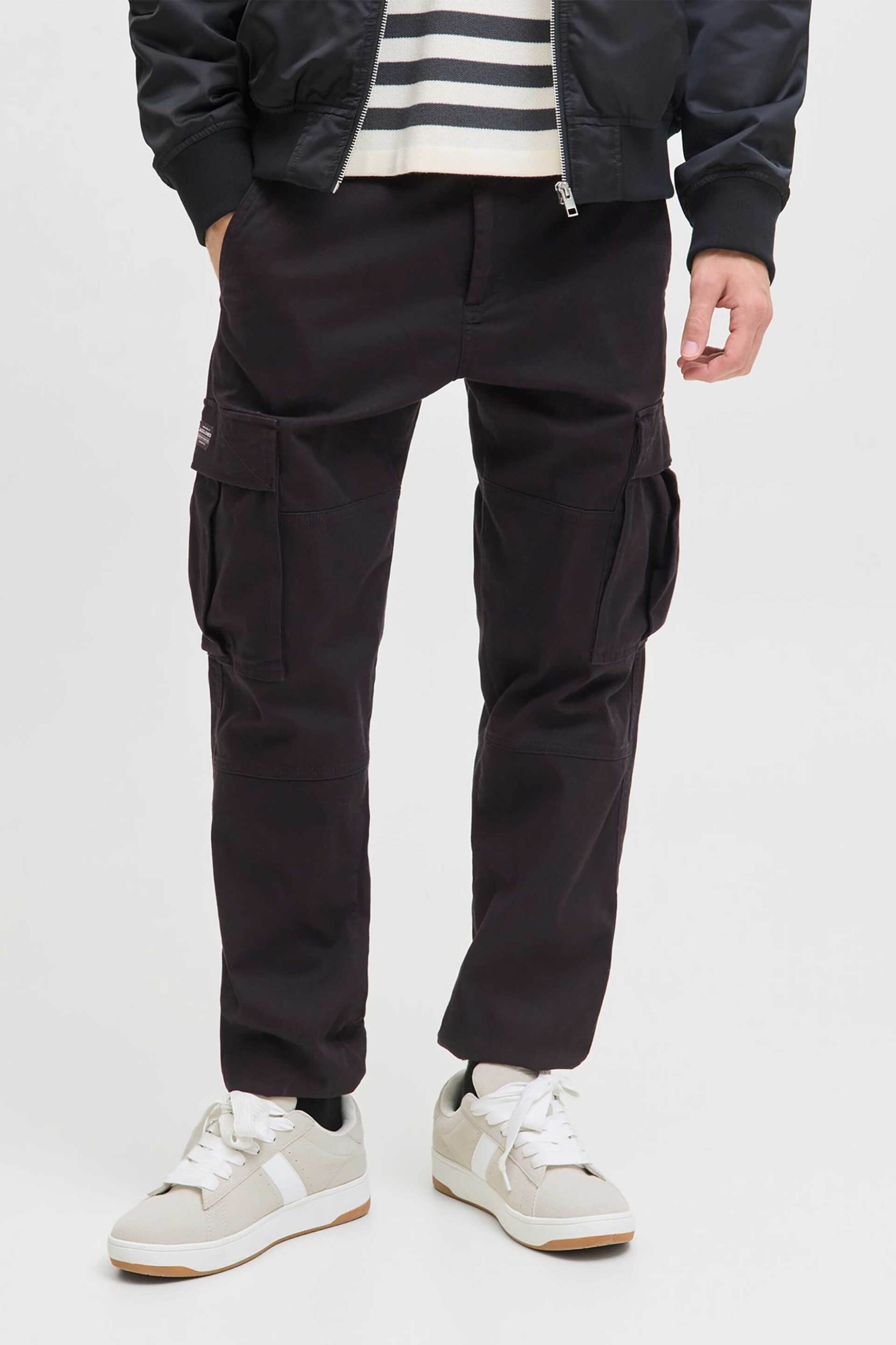 JACK & JONES ανδρικό παντελόνι cargo μονόχρωμο Relaxed Fit - 12268261 Μαύρο φωτογραφία