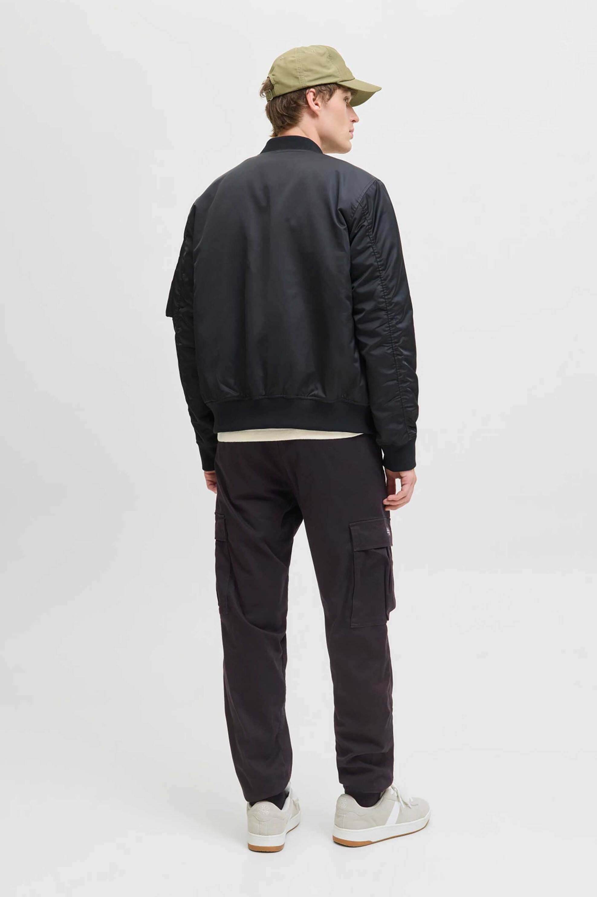 JACK & JONES ανδρικό παντελόνι cargo μονόχρωμο Relaxed Fit - 12268261 Μαύρο φωτογραφία