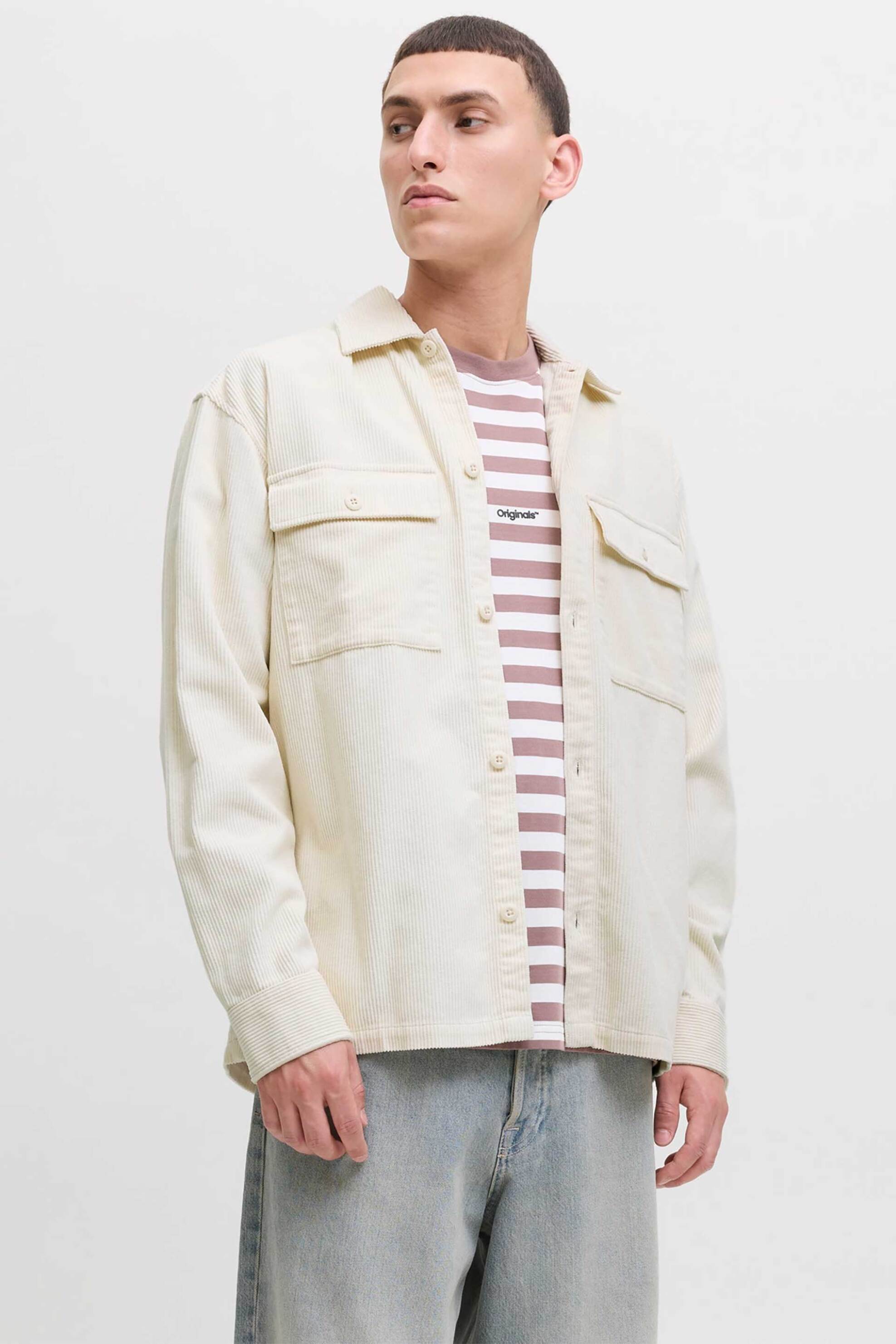 JACK & JONES ανδρικό overshirt Relaxed Fit - 12278825 Εκρού