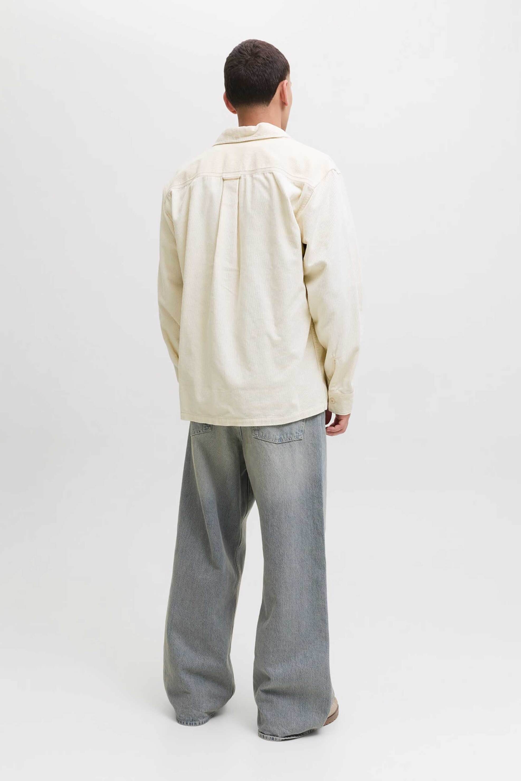 JACK & JONES ανδρικό overshirt Relaxed Fit - 12278825 Εκρού φωτογραφία