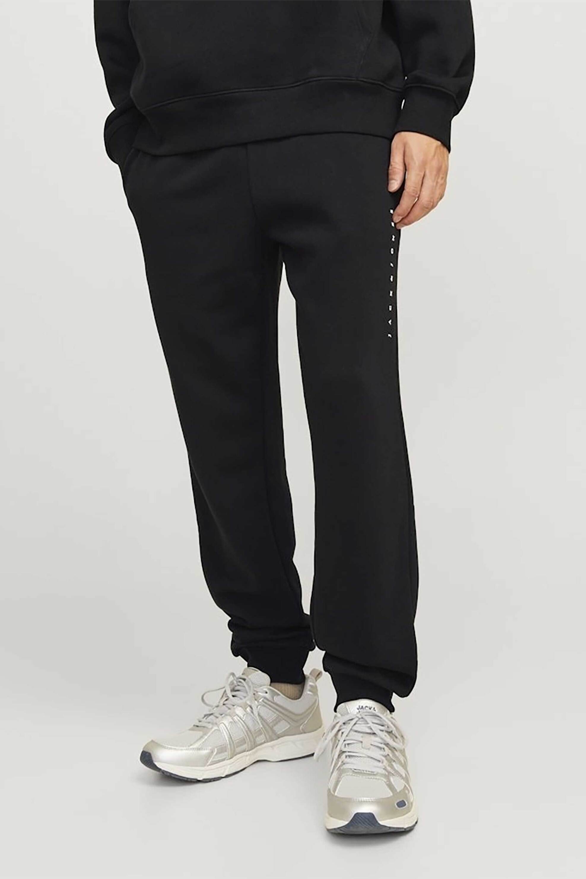 JACK & JONES ανδρικό παντελόνι φόρμας μονόχρωμο - 12248838 Μαύρο φωτογραφία