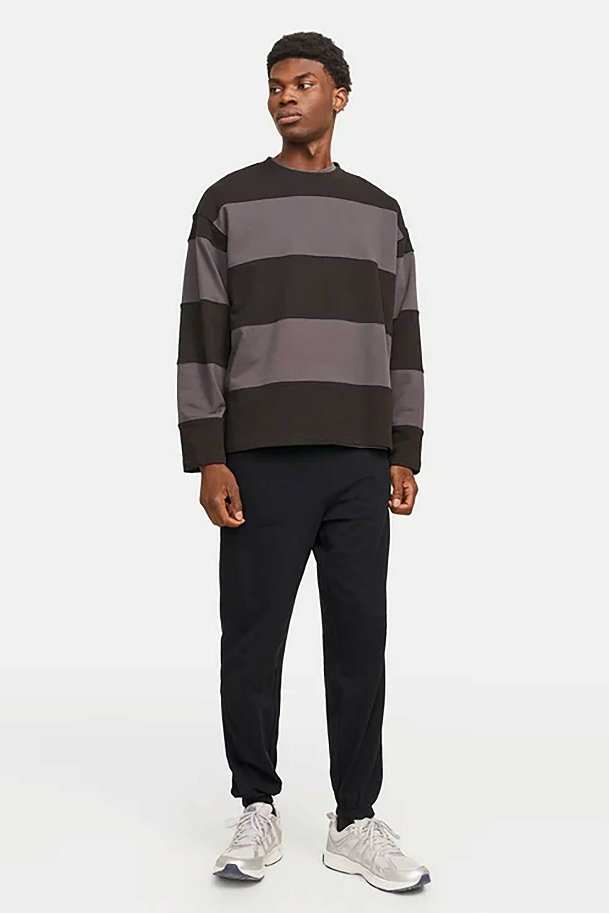 JACK & JONES JACK & JONES ανδρικό παντελόνι φόρμας μονόχρωμο - 12257964 Μαύρο