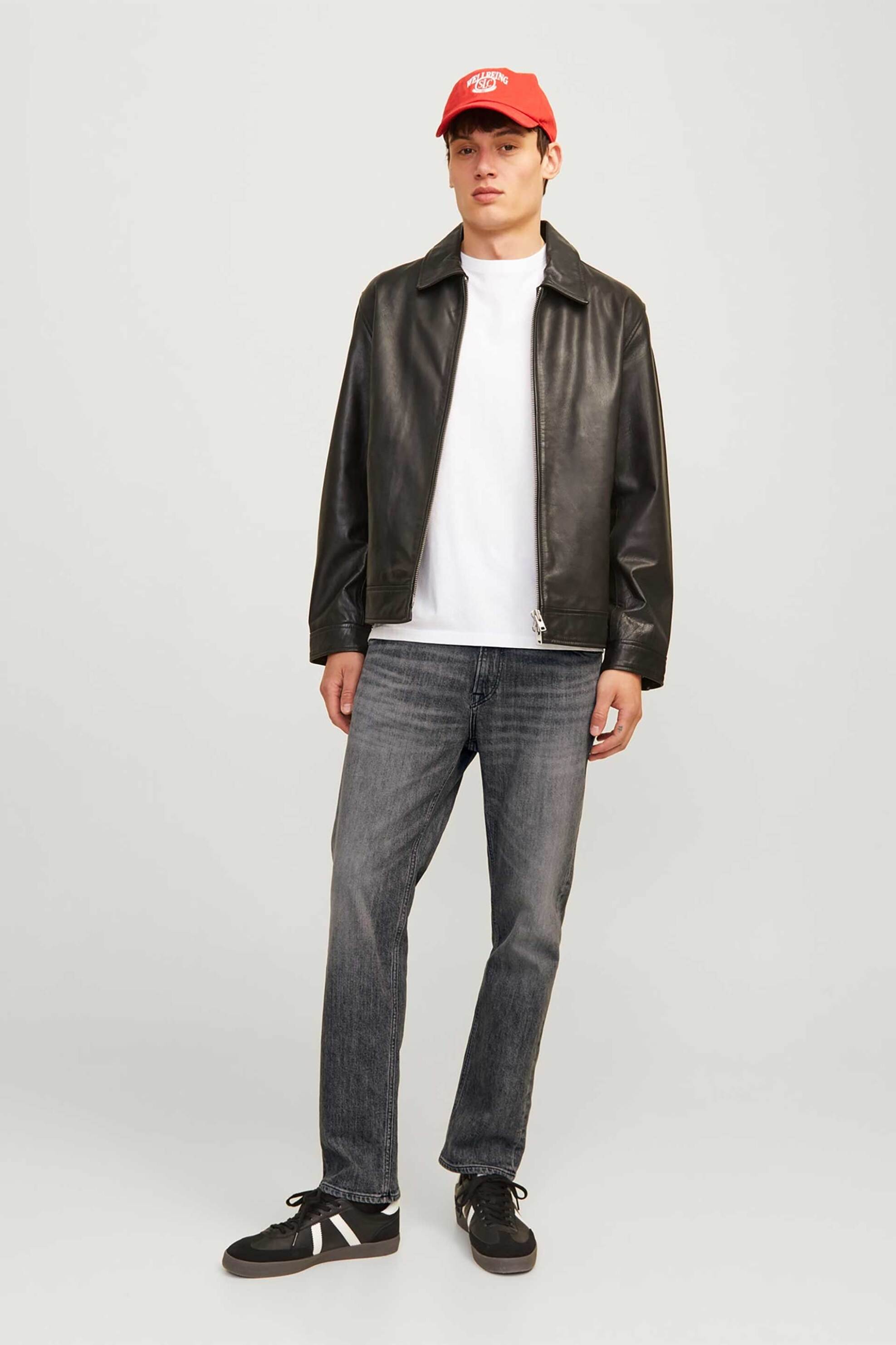 JACK & JONES JACK & JONES ανδρικό τζιν παντελόνι πεντάτσεπο Regular Fit "Jjlclark" - 12258108 Γκρι