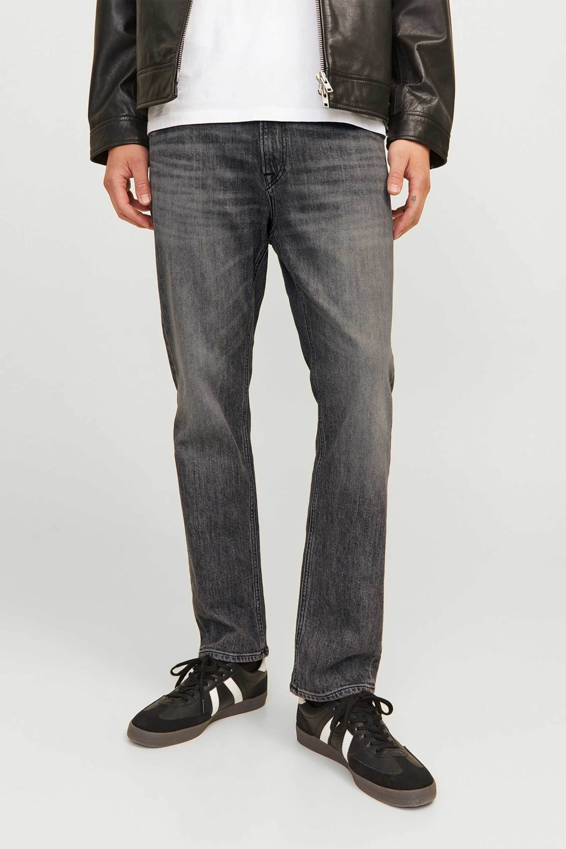 JACK & JONES ανδρικό τζιν παντελόνι πεντάτσεπο Regular Fit "Jjlclark" - 12258108 Γκρι φωτογραφία