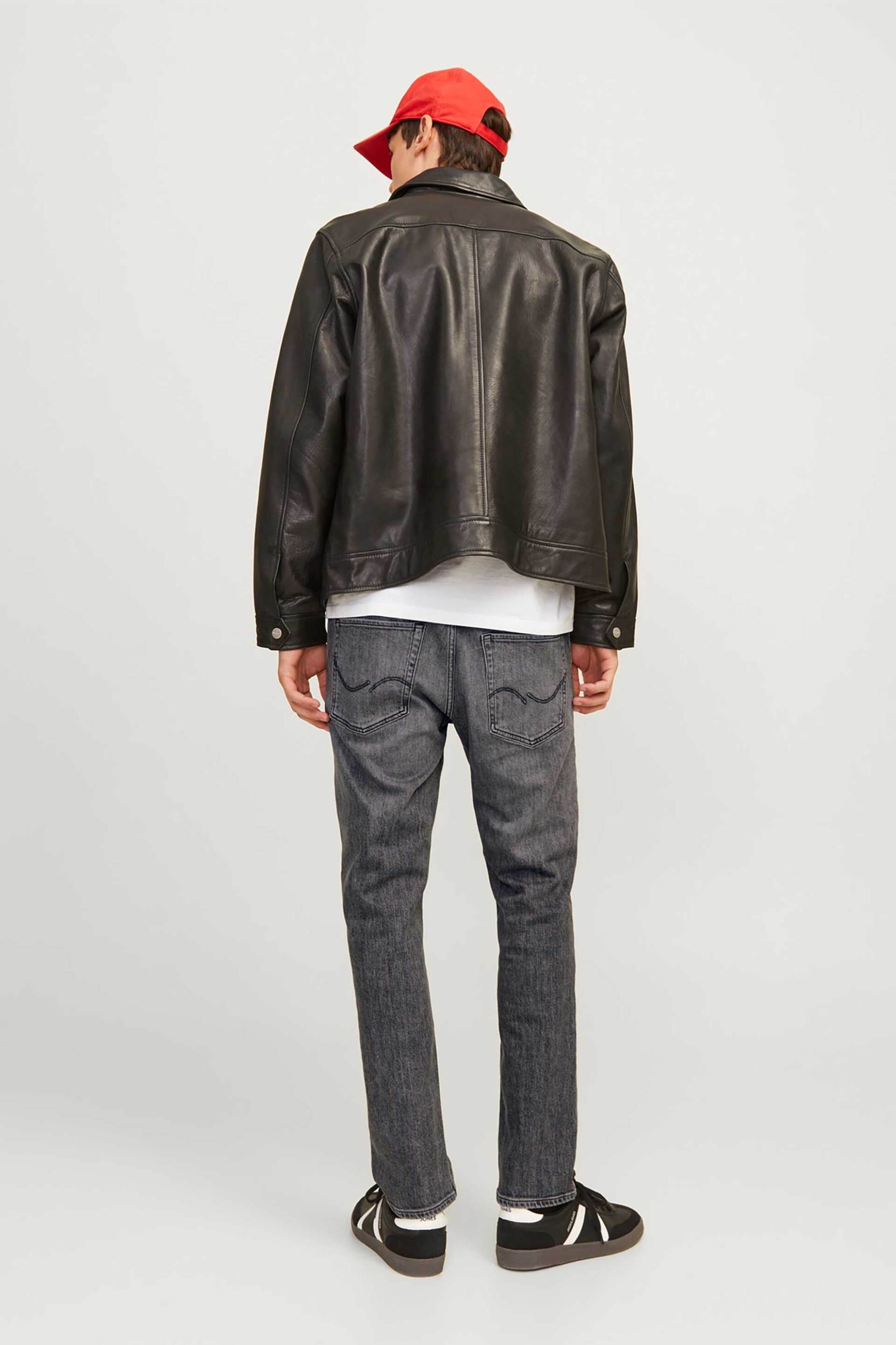 JACK & JONES ανδρικό τζιν παντελόνι πεντάτσεπο Regular Fit "Jjlclark" - 12258108 Γκρι φωτογραφία