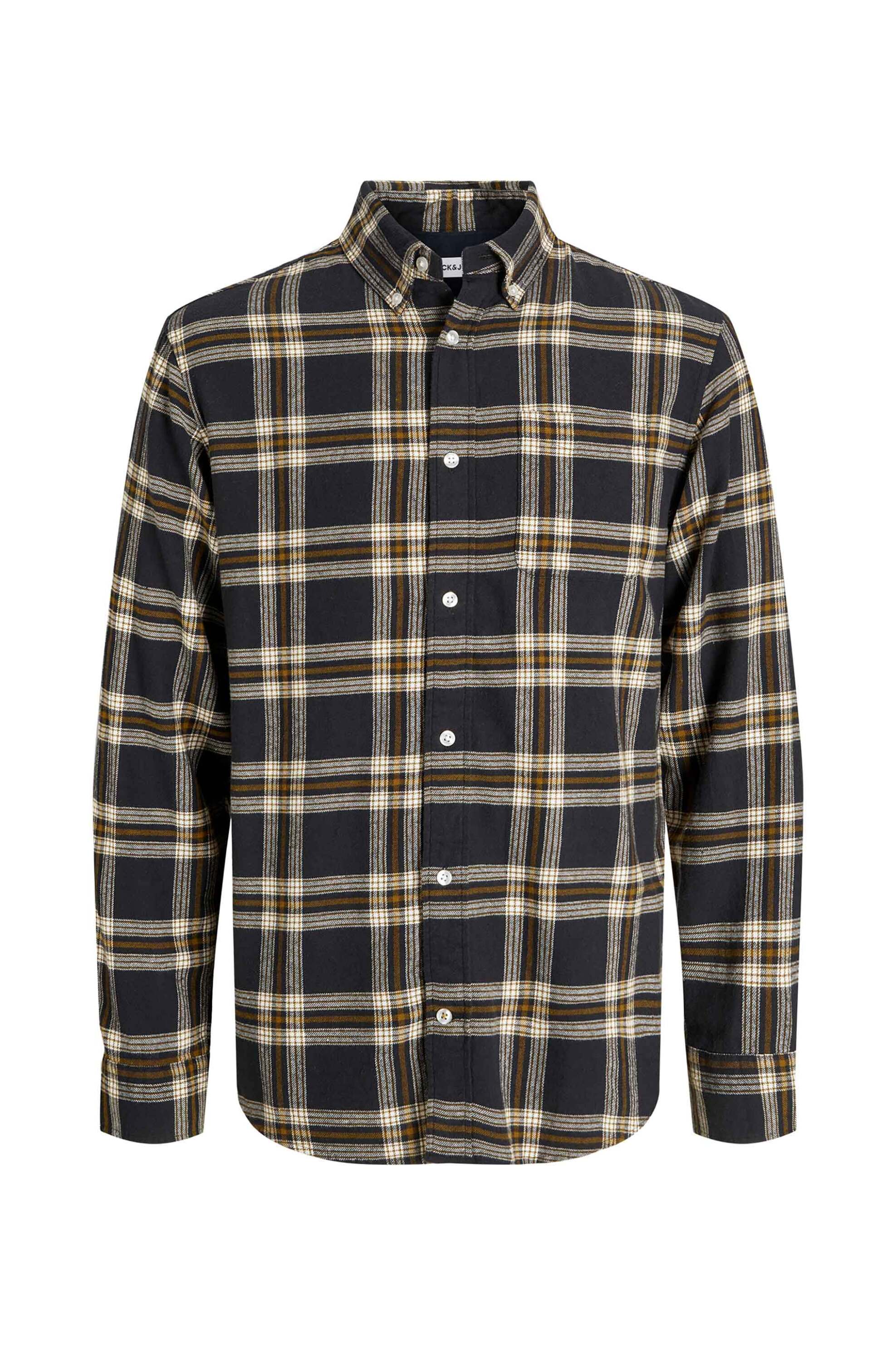 JACK & JONES ανδρικό πουκάμισο με καρό σχέδιο Regular Fit - 12278406 Μαύρο φωτογραφία