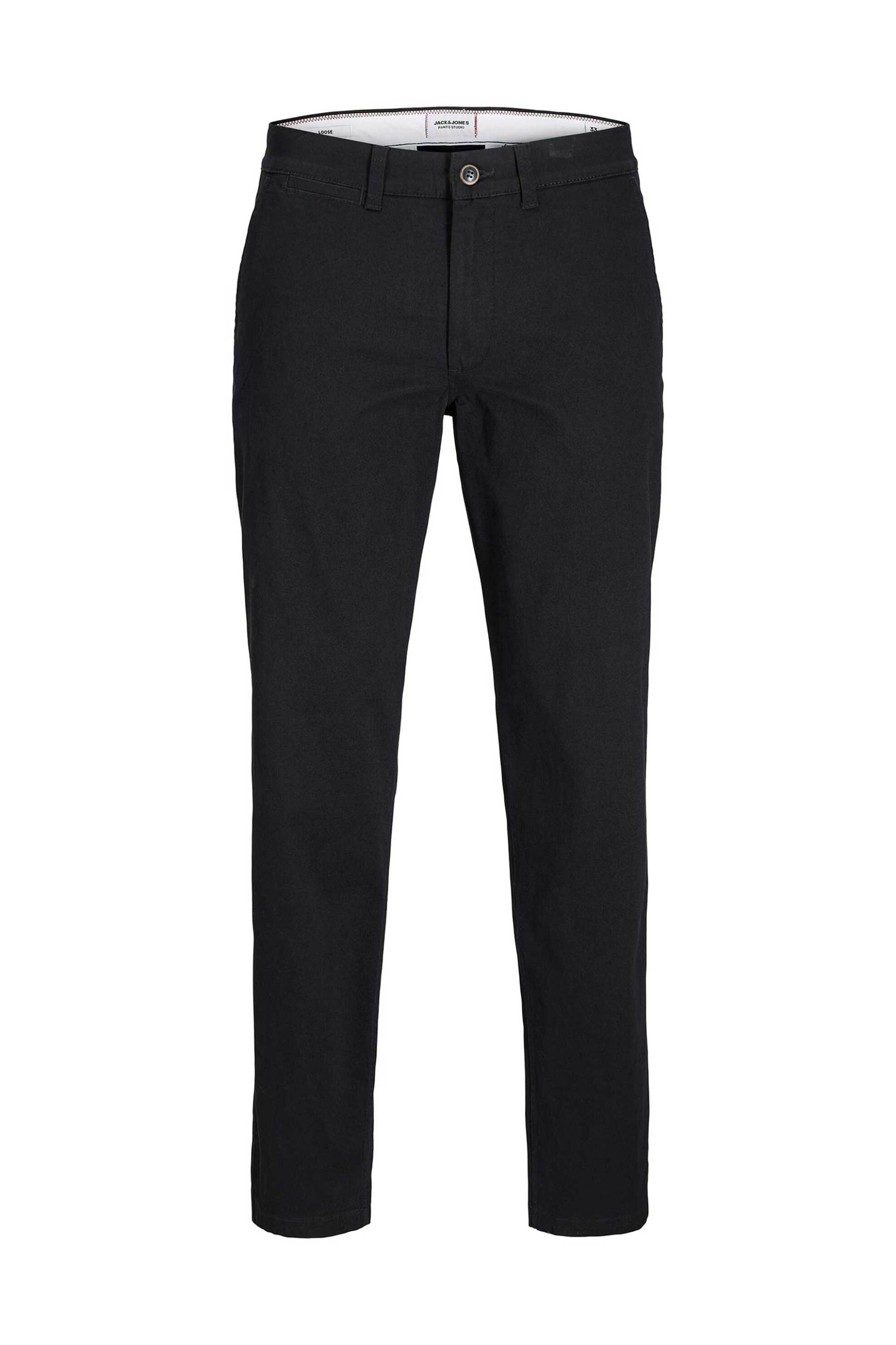 JACK & JONES JACK & JONES ανδρικό παντελόνι chino μονόχρωμο Slim Fit - 12278907 Μαύρο