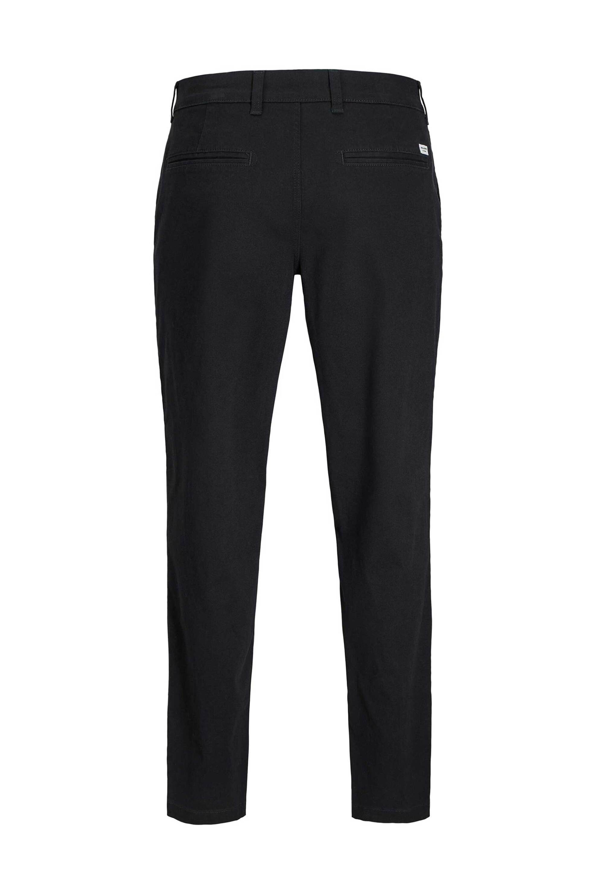JACK & JONES ανδρικό παντελόνι chino μονόχρωμο Slim Fit - 12278907 Μαύρο φωτογραφία