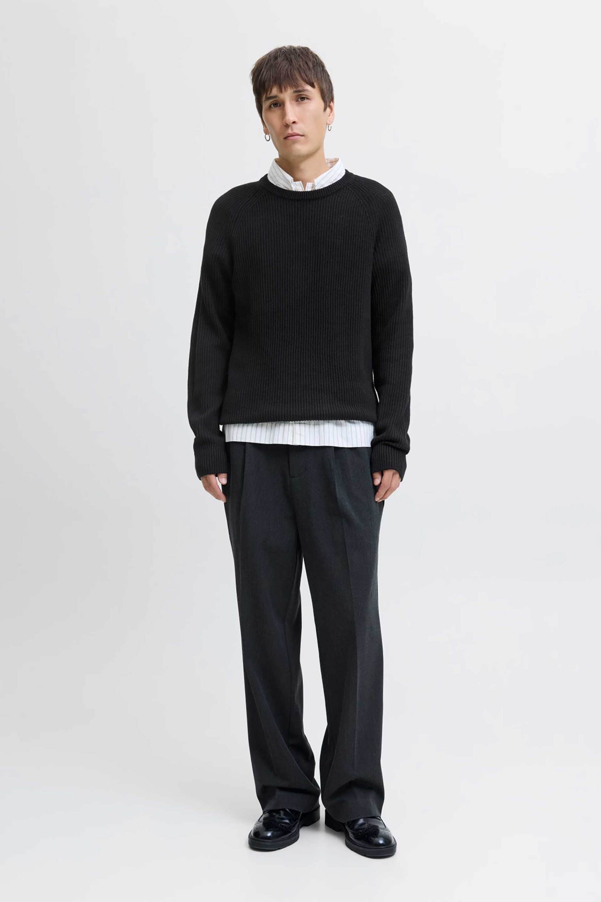 JACK & JONES ανδρικό πουλόβερ Regular Fit - 12278916 Μαύρο φωτογραφία