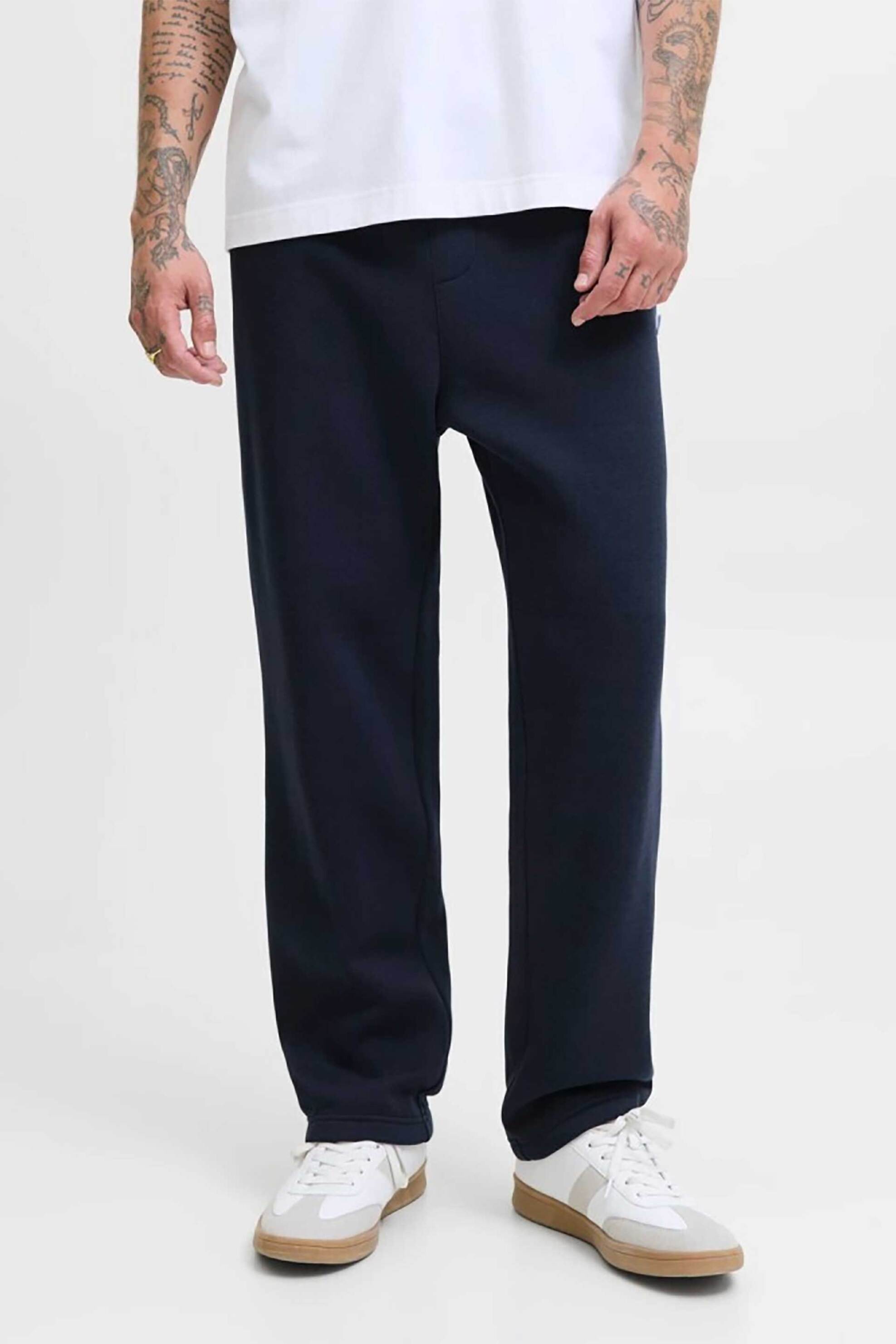 JACK & JONES ανδρικό παντελόνι φόρμας μονόχρωμο - 12279134 Μπλε Σκούρο