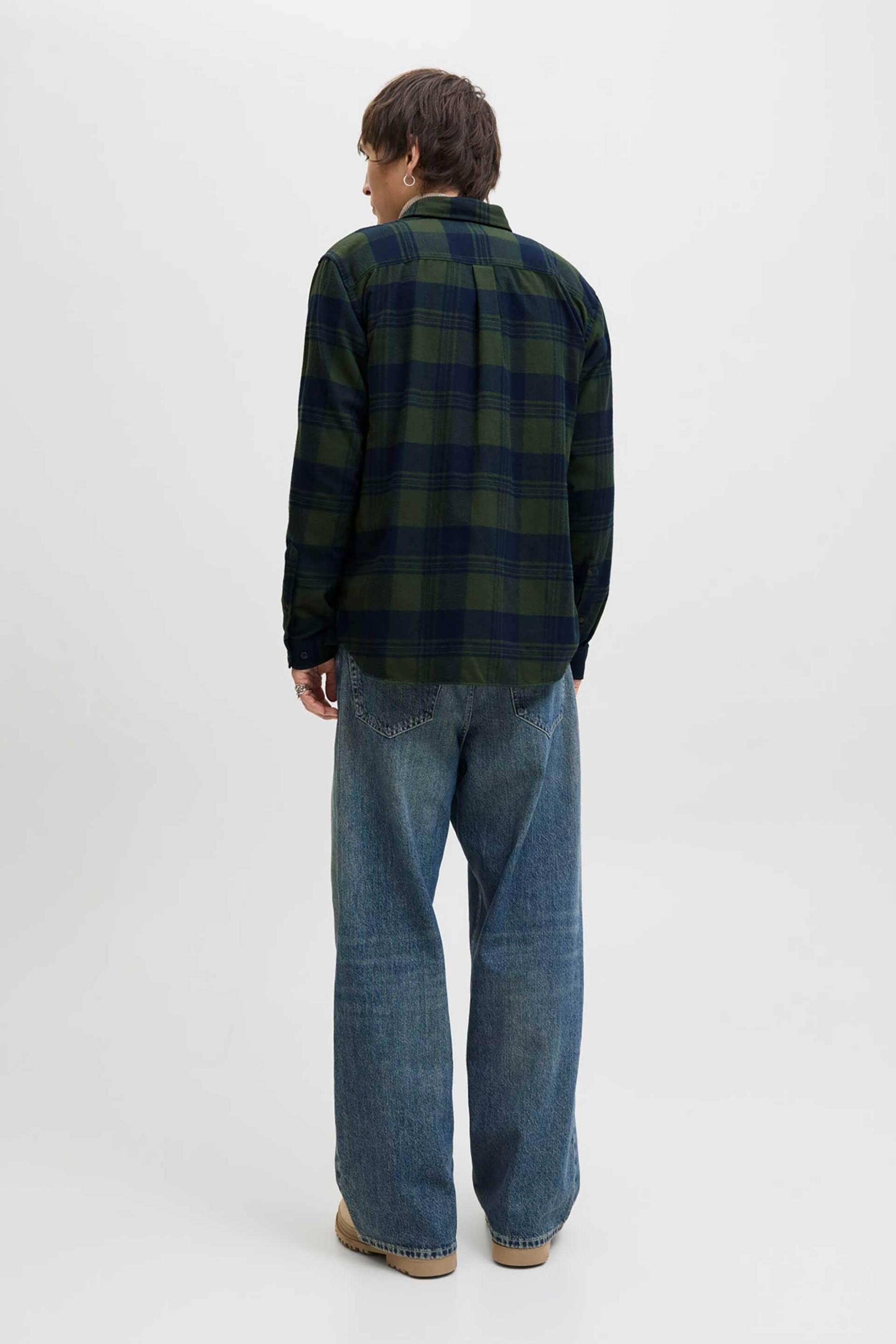 JACK & JONES ανδρικό πουκάμισο με καρό σχέδιο Regular Fit - 12279259 Πράσινο φωτογραφία