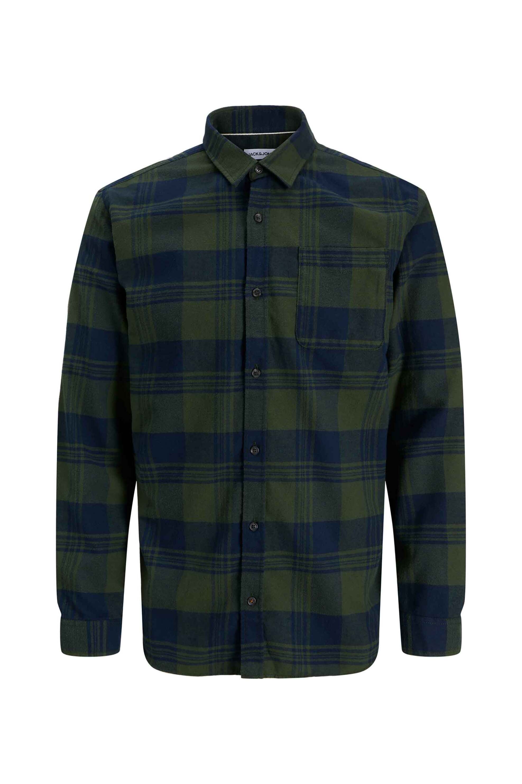 JACK & JONES ανδρικό πουκάμισο με καρό σχέδιο Regular Fit - 12279259 Πράσινο φωτογραφία