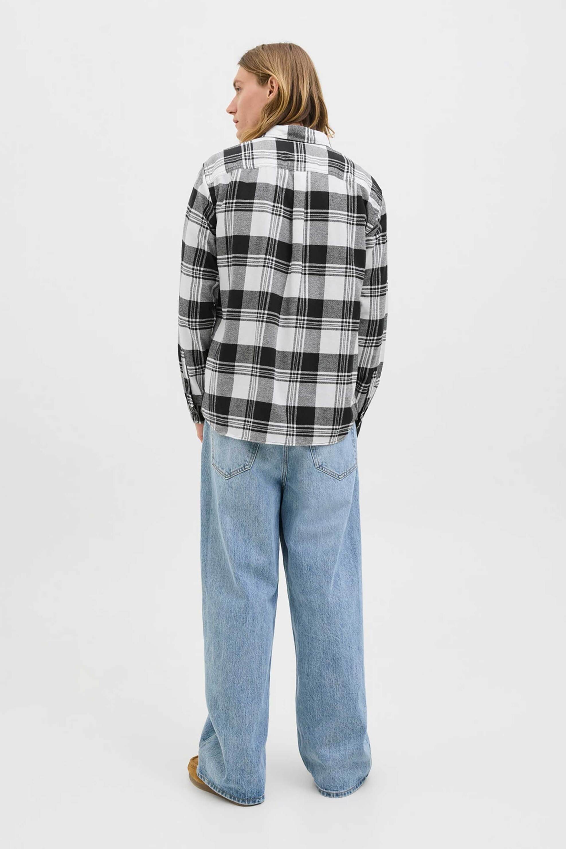 JACK & JONES ανδρικό πουκάμισο με καρό σχέδιο Regular Fit - 12279259 Υπόλευκο φωτογραφία