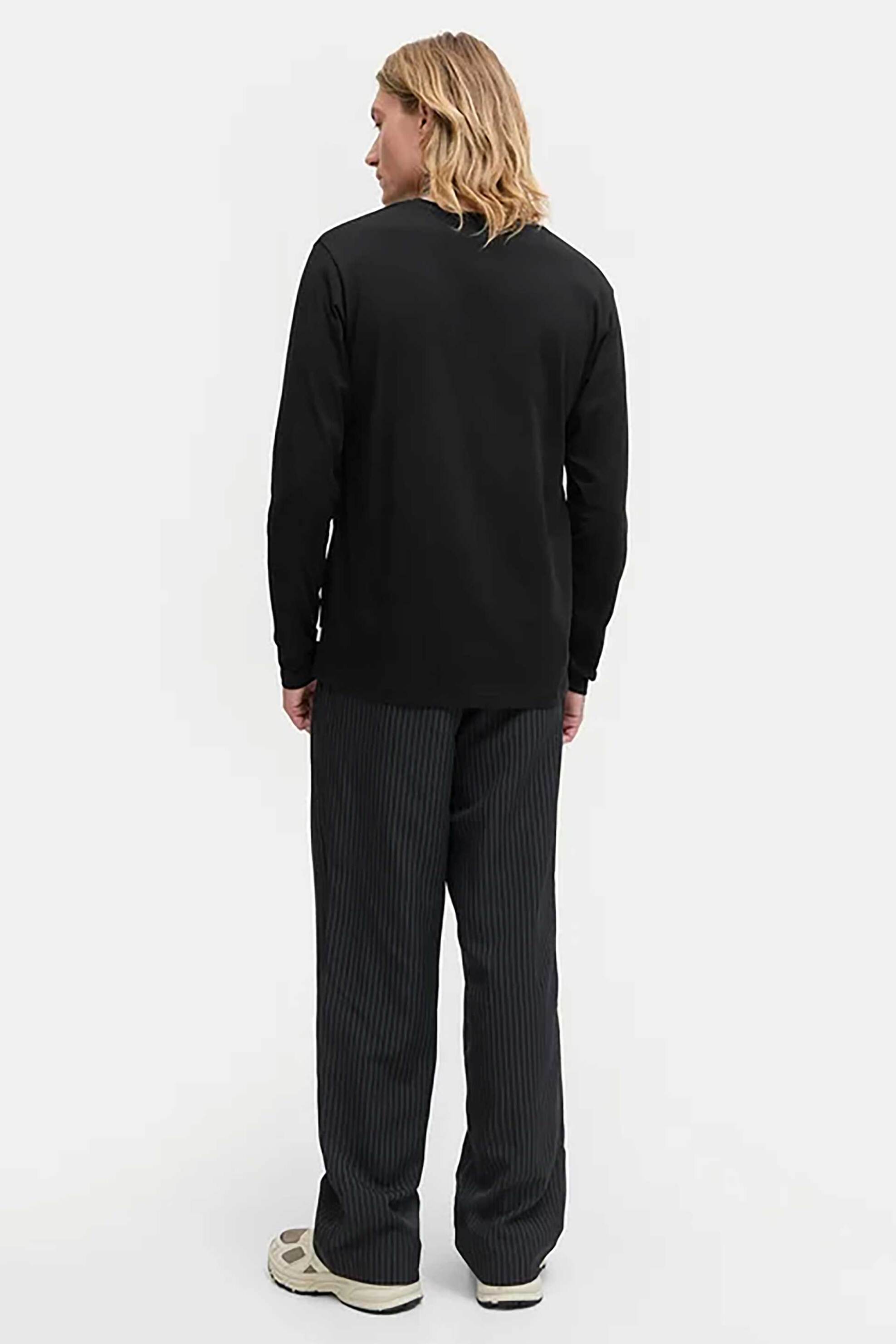 JACK & JONES ανδρική μακρυμάνικη μπλούζα μονόχρωμη Regular Fit - 12279538 Μαύρο φωτογραφία