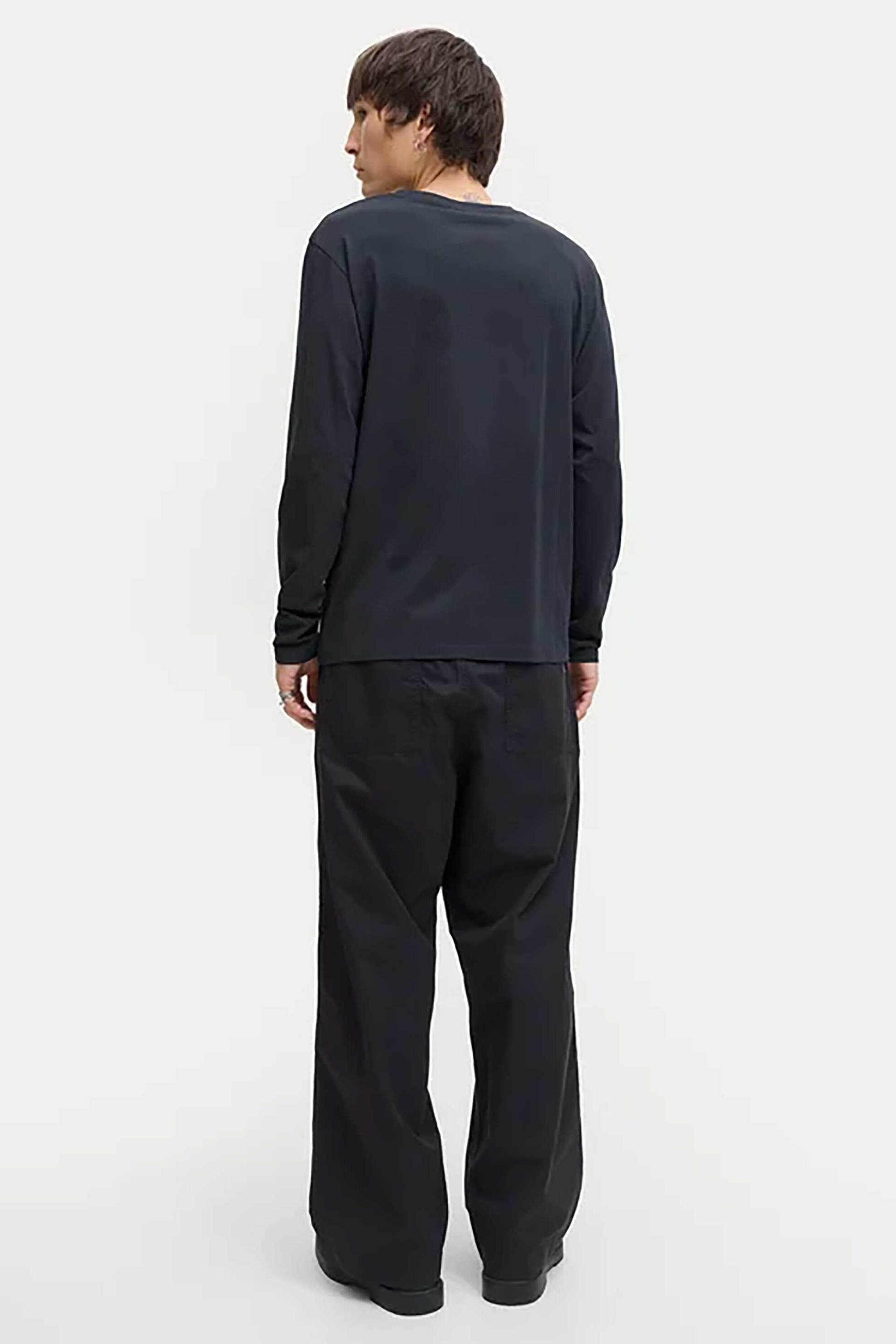 Jack Jones Ανδρική Μακρυμάνικη Μπλούζα Μονόχρωμη Regular Fit - 12279538 Μπλε Σκούρο