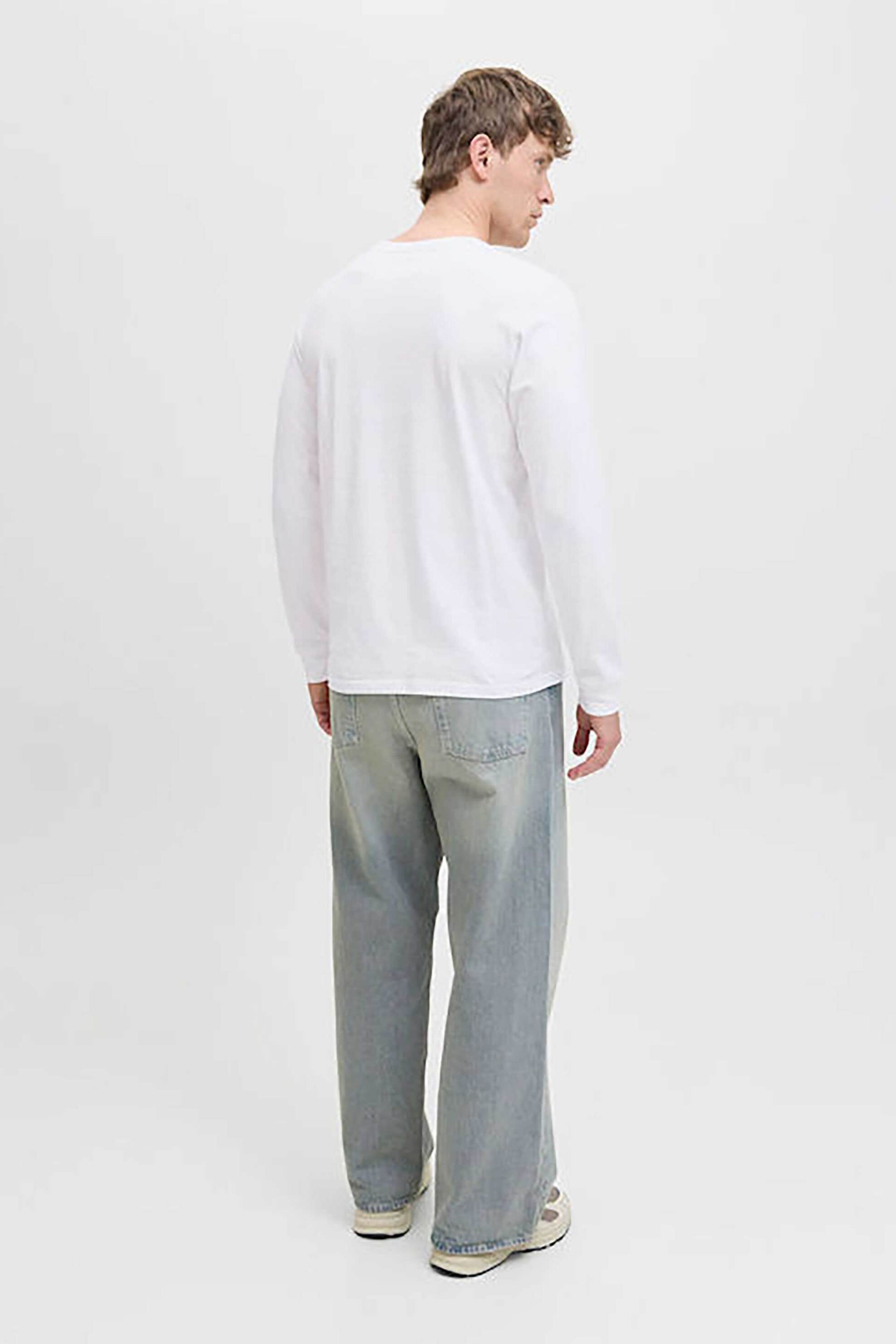 JACK & JONES ανδρική μακρυμάνικη μπλούζα με logo print Regular Fit - 12282290 Καφέ φωτογραφία