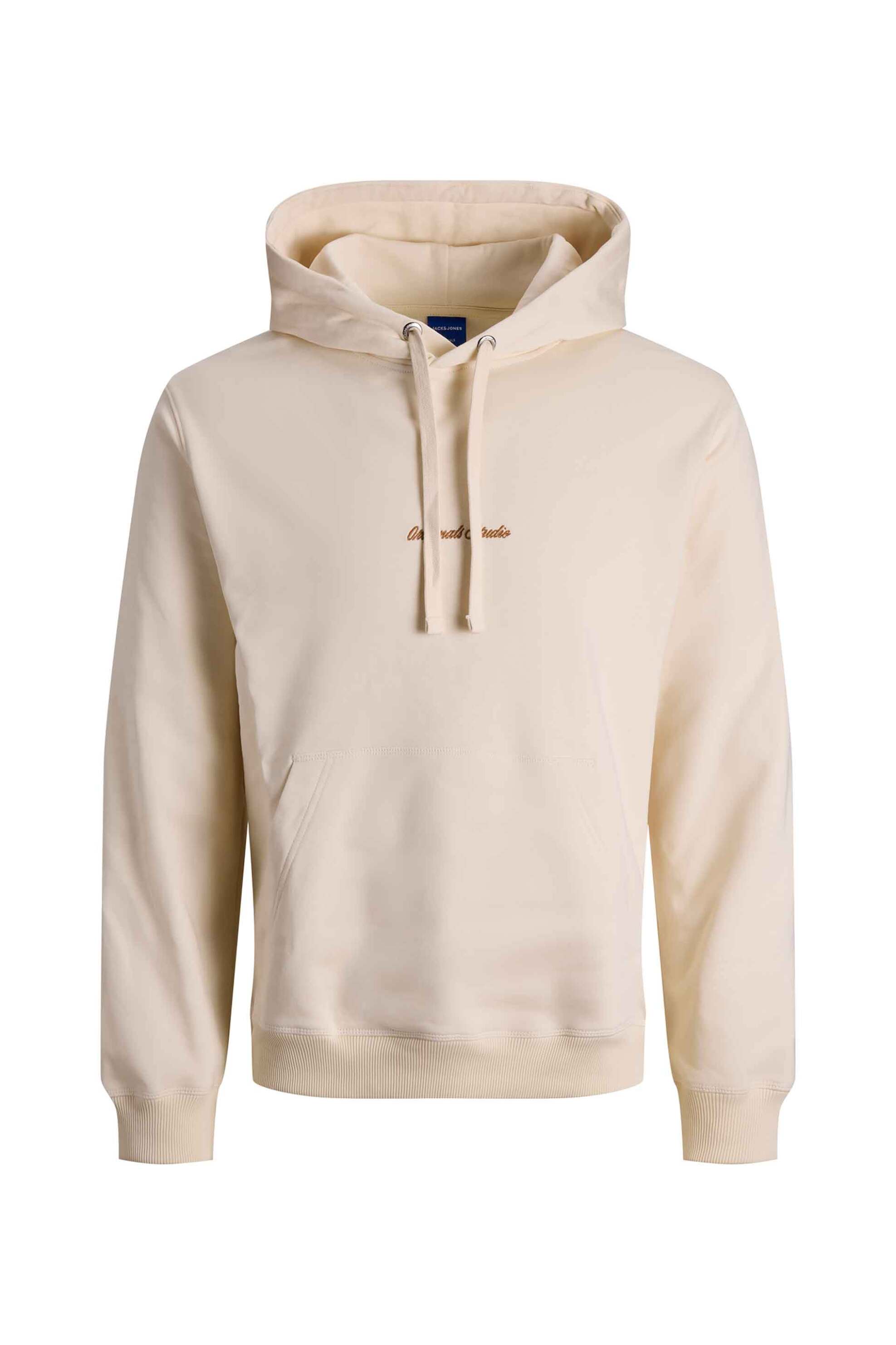 JACK & JONES ανδρική μπλούζα φούτερ με κουκούλα - 12282861 Εκρού φωτογραφία