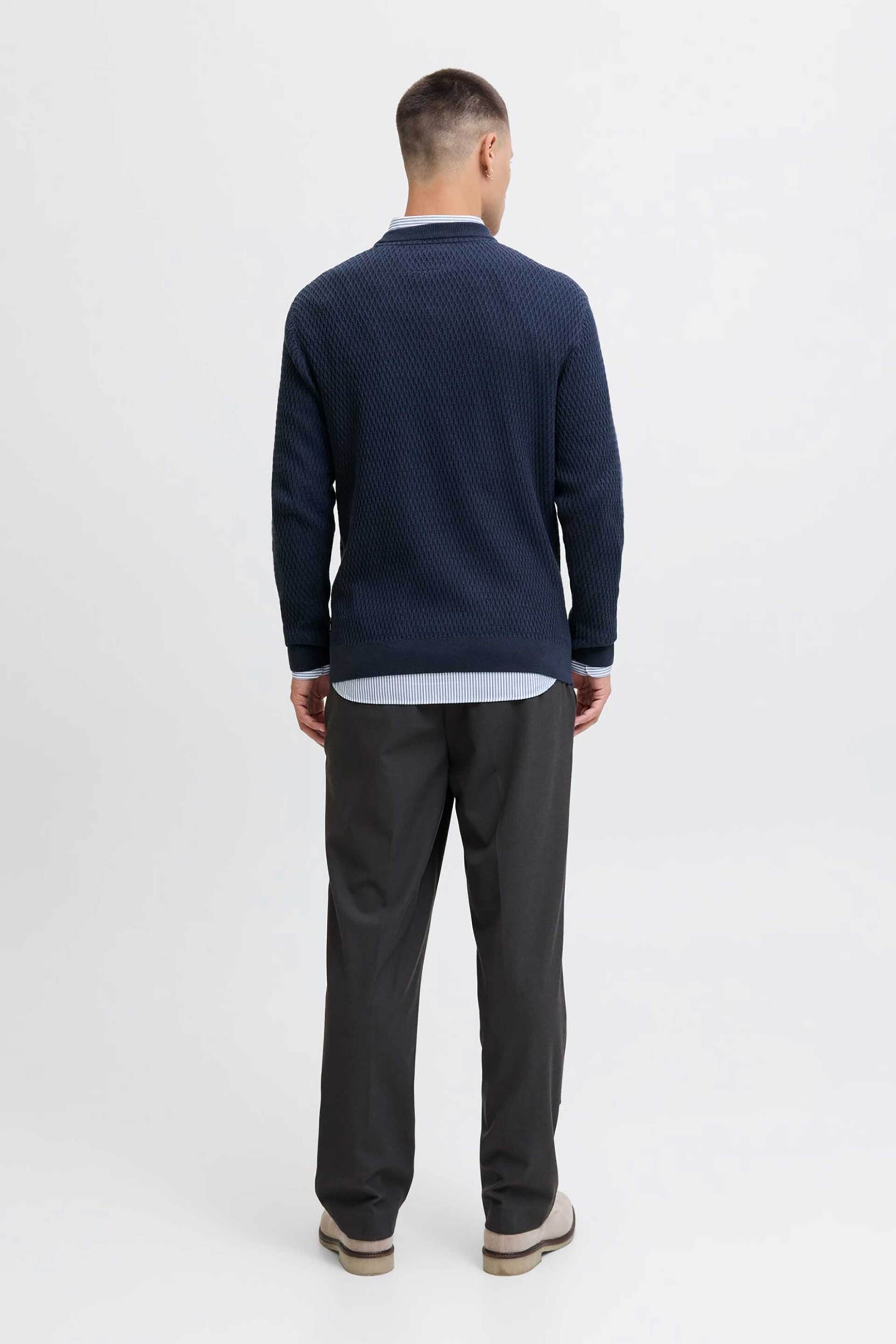 JACK & JONES ανδρικό πουλόβερ Regular Fit - 12283381 Μπλε φωτογραφία