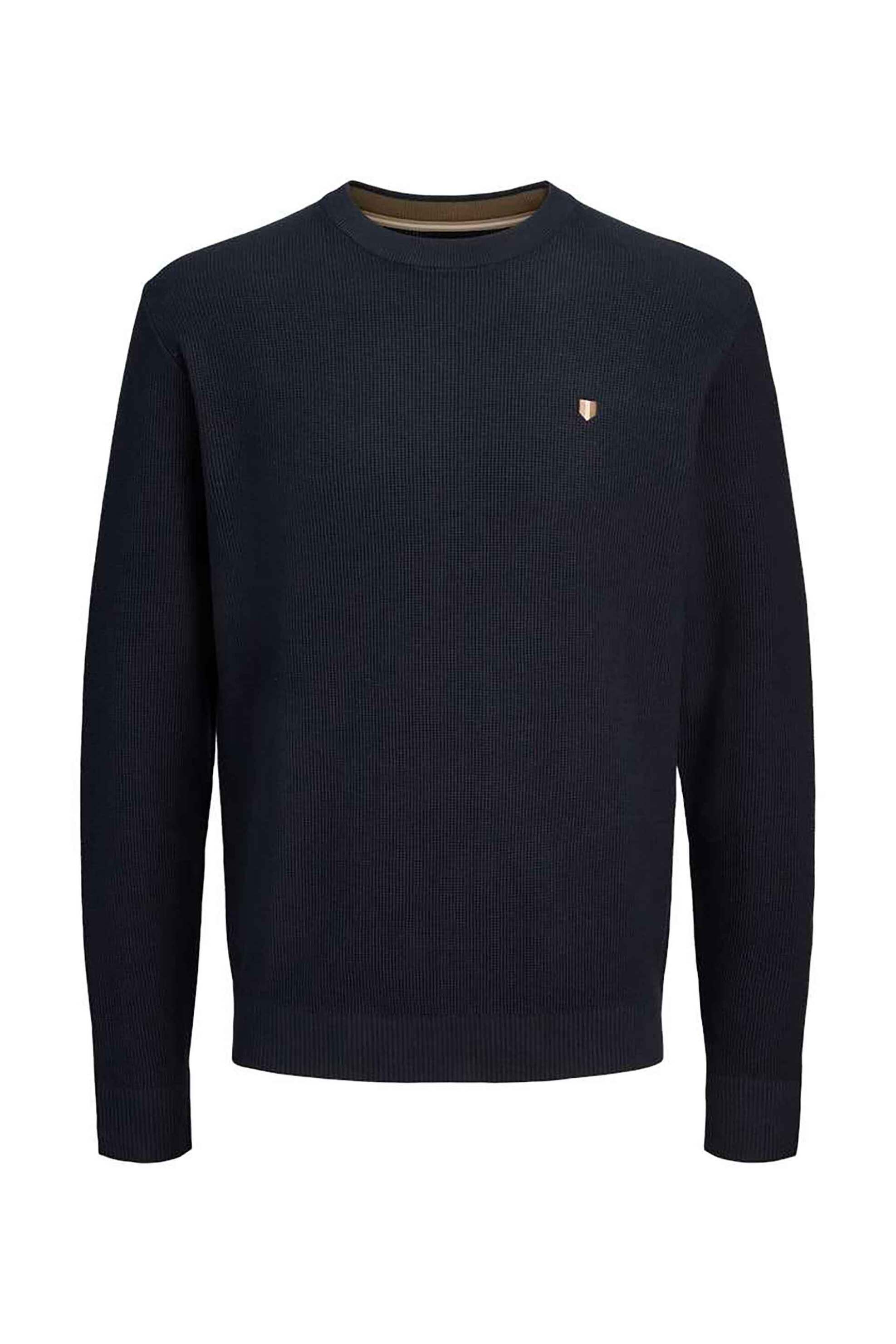 JACK & JONES ανδρικό πουλόβερ με λογότυπο - 12284353 Μπλε Σκούρο