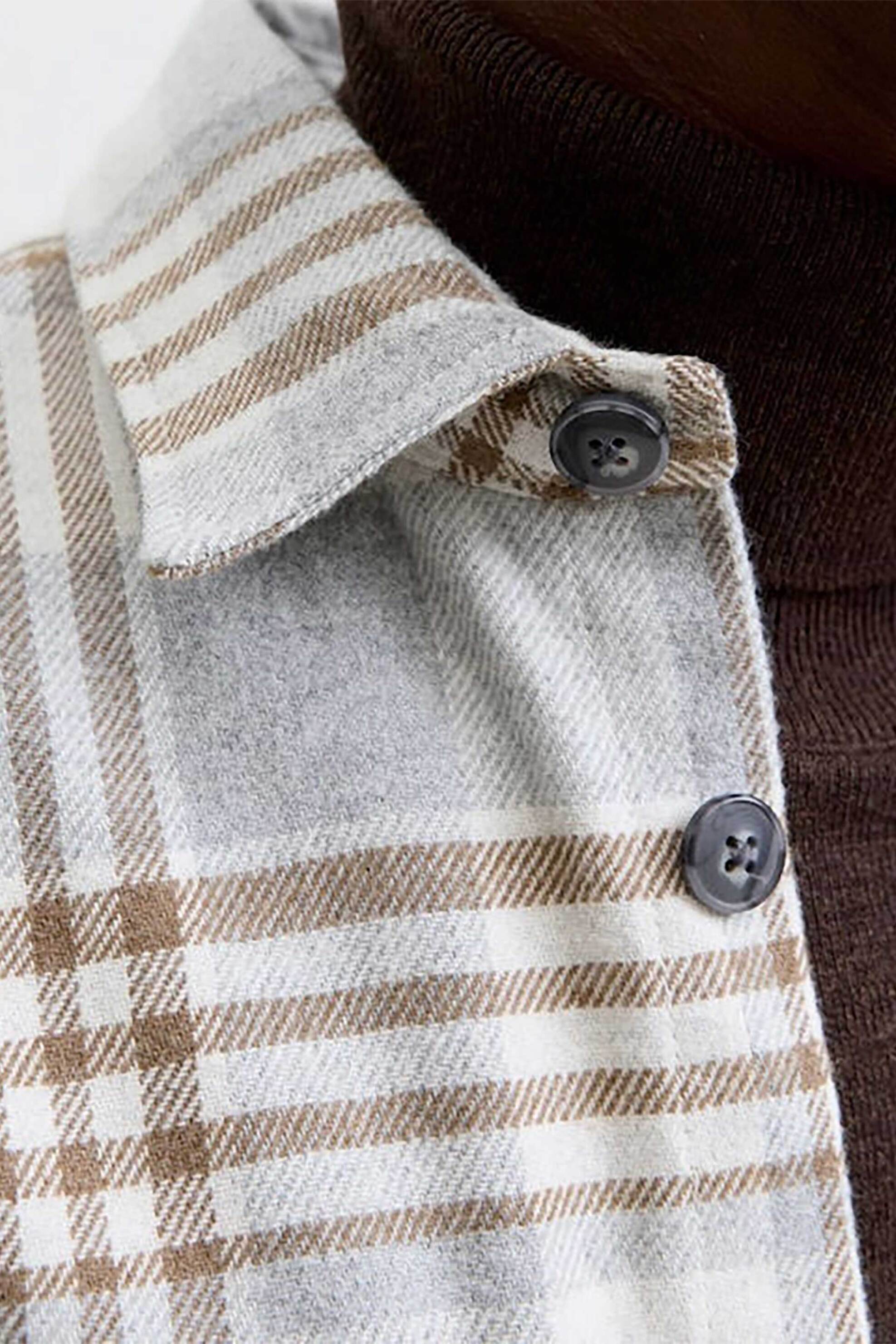 JACK & JONES ανδρικό overshirt με καρό σχέδιο Relaxed Fit - 12286804 Εκρού φωτογραφία