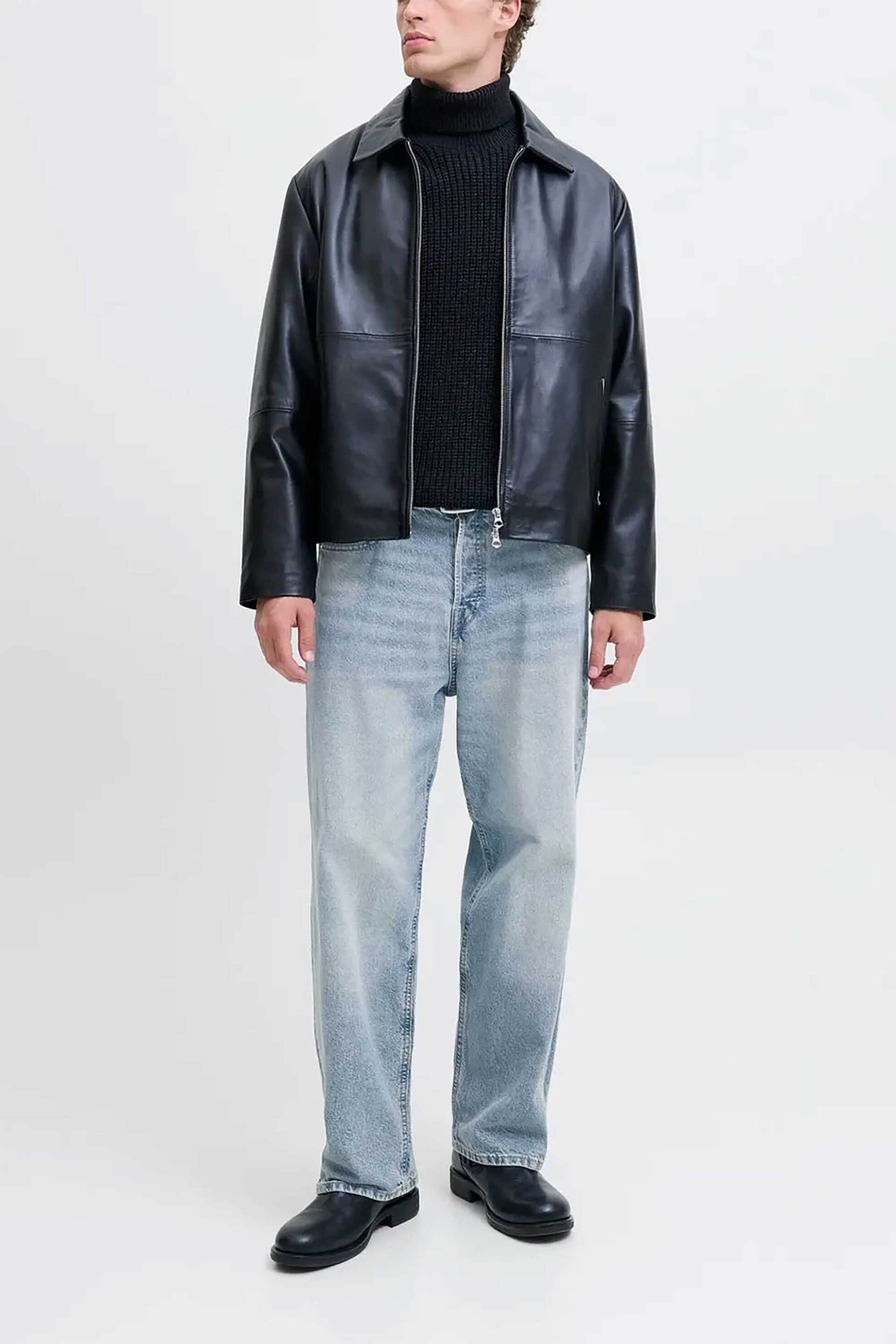 JACK & JONES JACK & JONES ανδρικό τζιν παντελόνι πεντάτσεπο Loose Fit - 12278117 Denim Blue