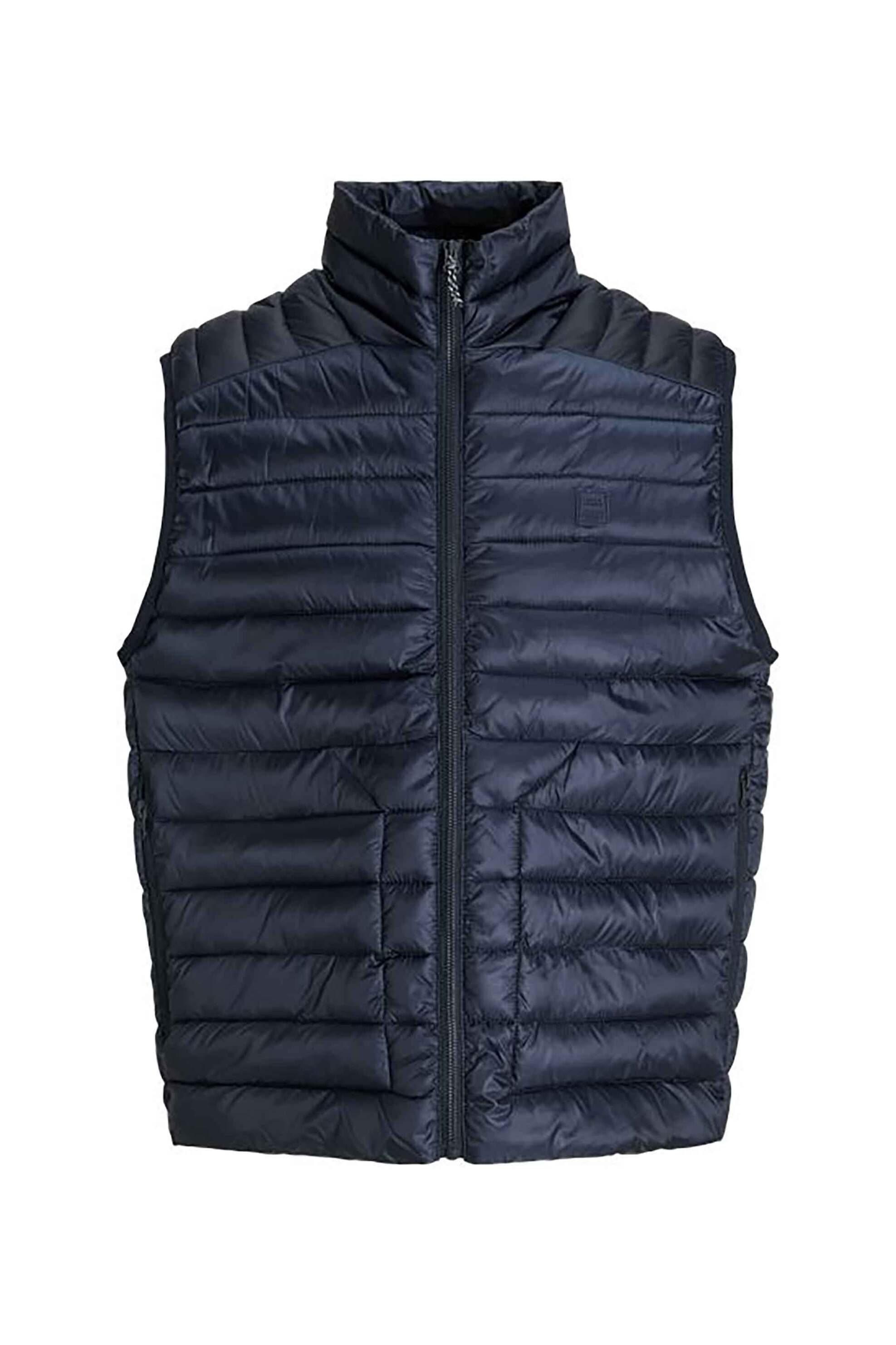 JACK & JONES ανδρικό αμάνικό μπουφάν με καπιτονέ σχέδιο Slim Fit - 12279327 Μπλε Σκούρο