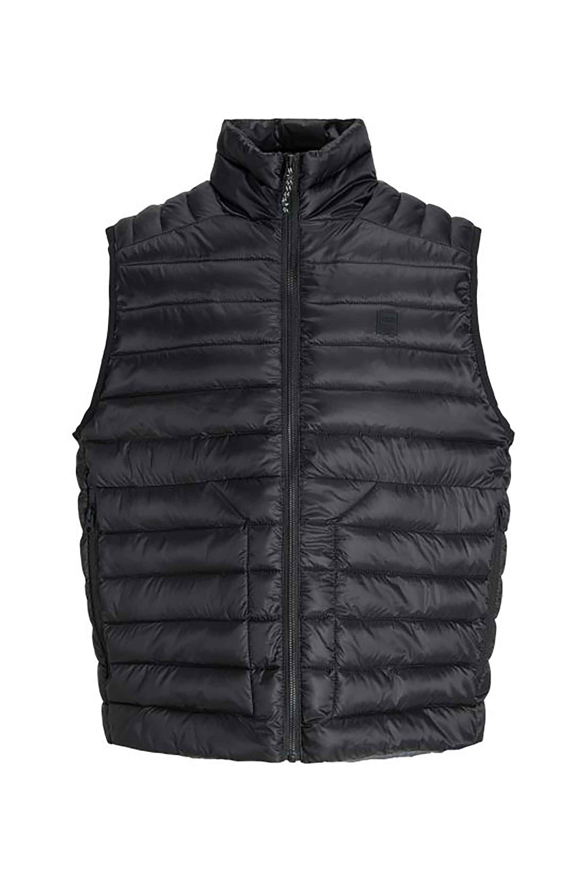 JACK & JONES ανδρικό αμάνικό μπουφάν με καπιτονέ σχέδιο Slim Fit - 12279327 Μαύρο