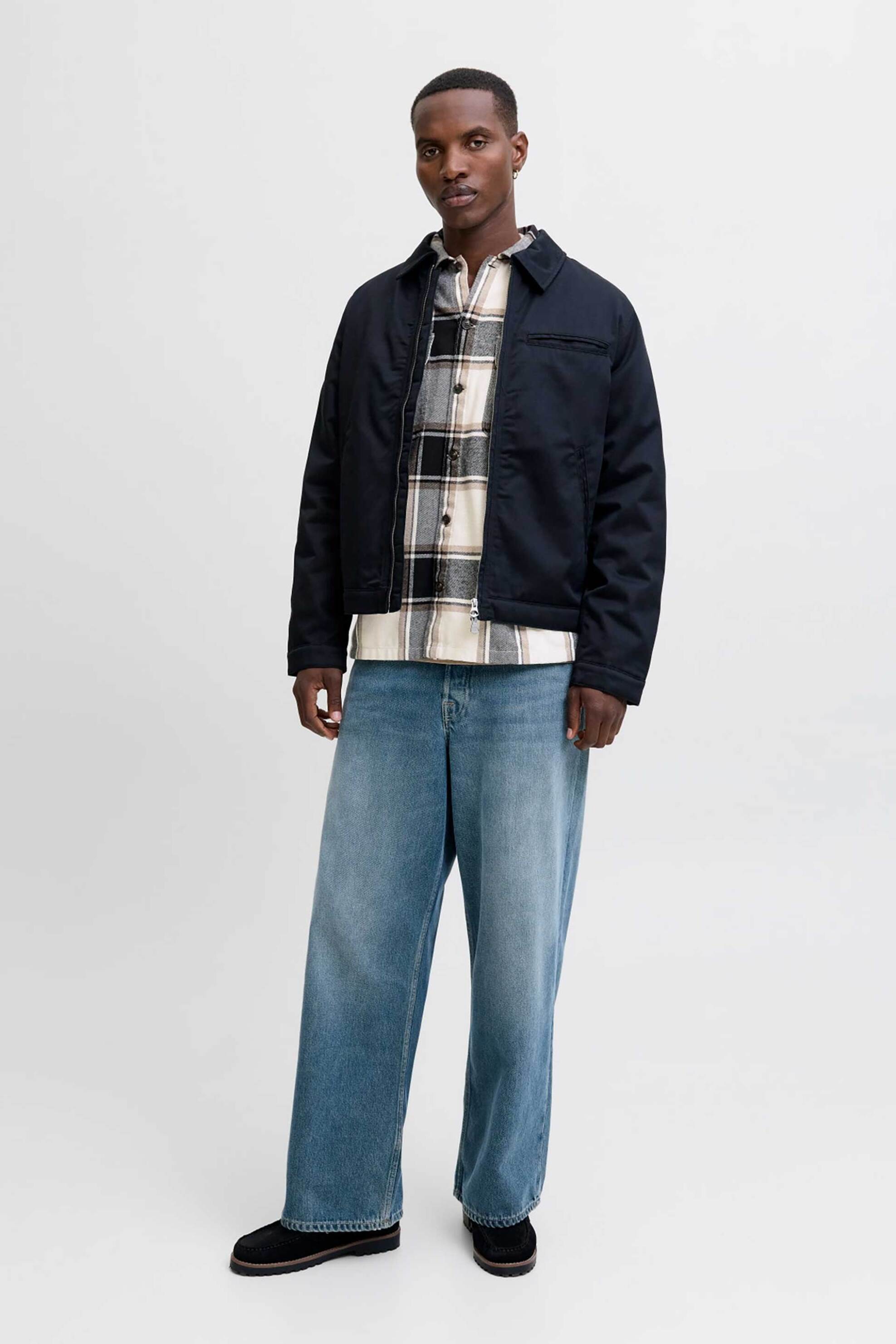 JACK & JONES ανδρικό overshirt με καρό σχέδιο Relaxed Fit - 12278969 Καμηλό φωτογραφία
