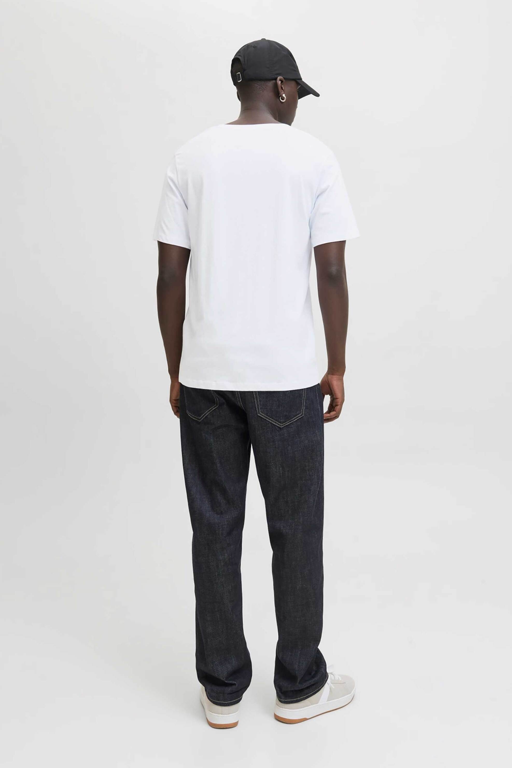 JACK & JONES ανδρικό T-shirt μονόχρωμο με logo print Regular Fit - 12279100 Καφέ φωτογραφία