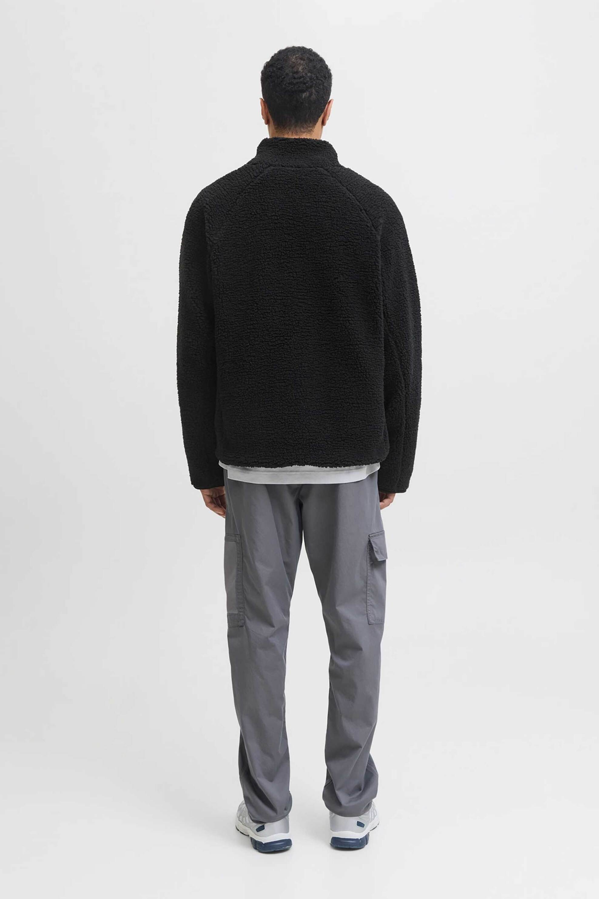 JACK & JONES ανδρικό teddy μπουφάν Slim Fit - 12283141 Μαύρο φωτογραφία