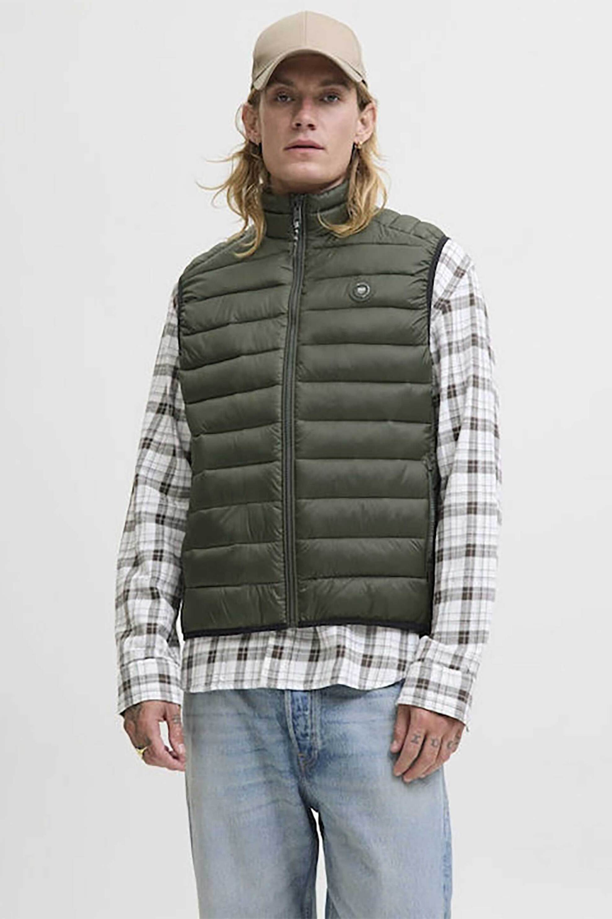 JACK & JONES ανδρικό αμάνικό μπουφάν με καπιτονέ σχέδιο Slim Fit - 12280973 Κυπαρισσί
