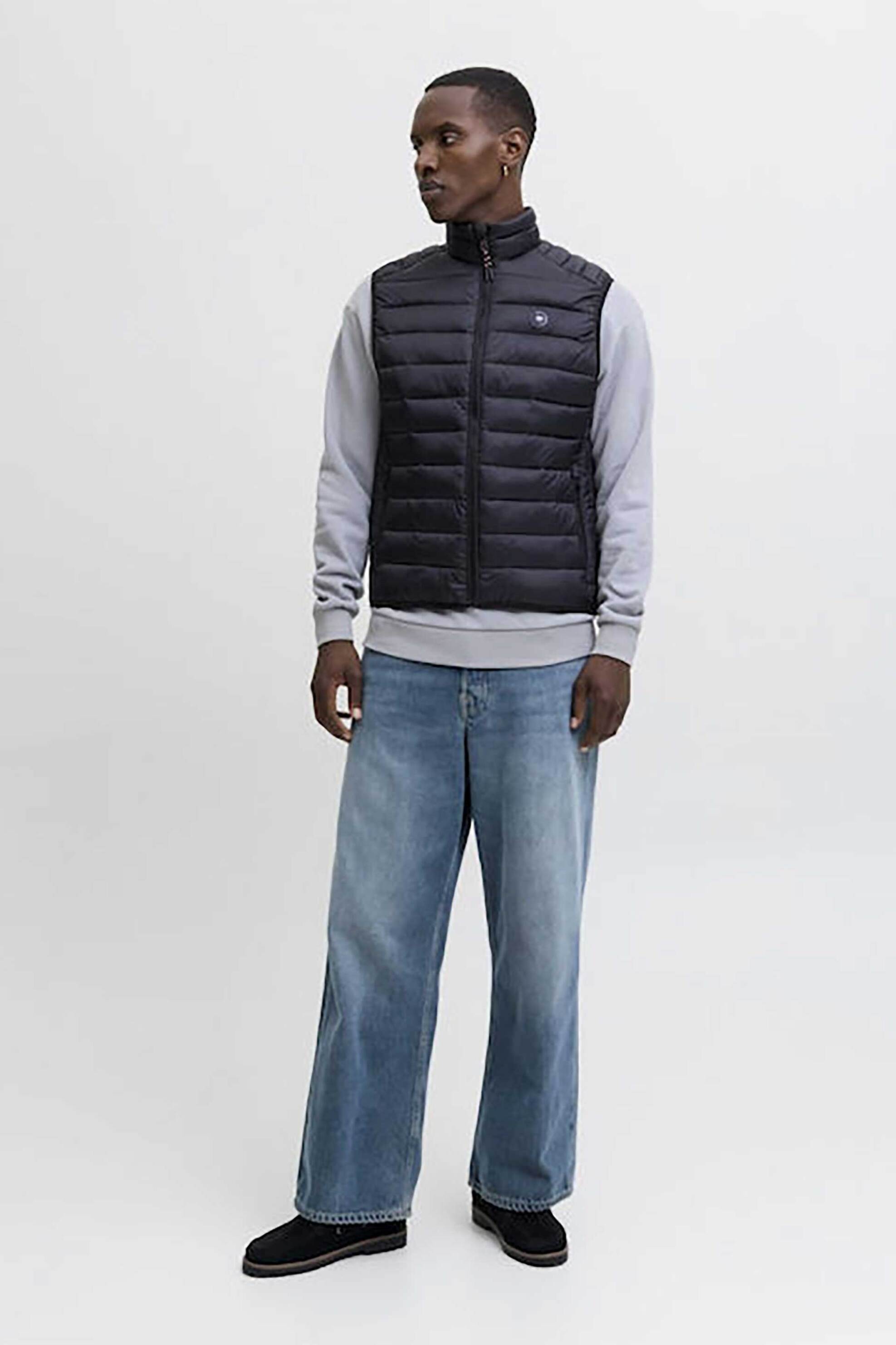 JACK & JONES ανδρικό αμάνικό μπουφάν με καπιτονέ σχέδιο Slim Fit - 12280973 Μαύρο φωτογραφία