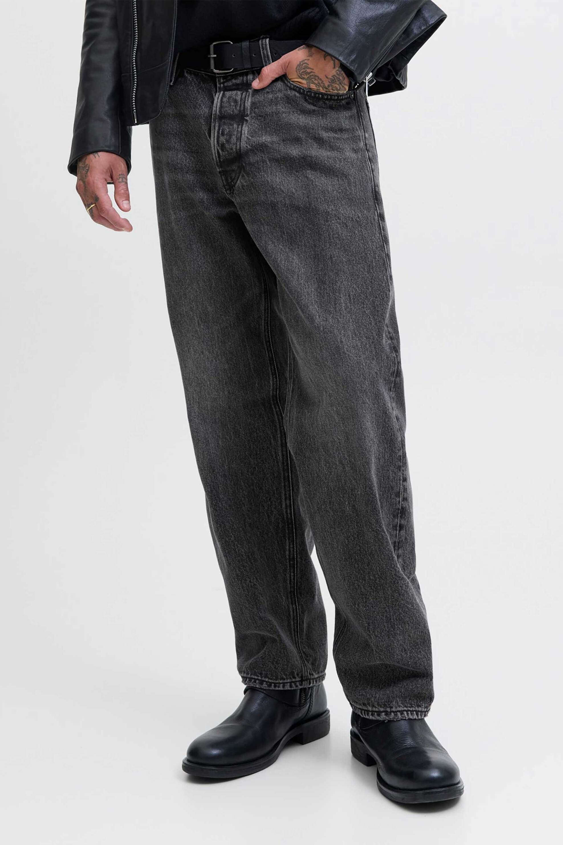 JACK & JONES ανδρικό τζιν παντελόνι πεντάτσεπο Loose Fit - 12282474 Μαύρο φωτογραφία