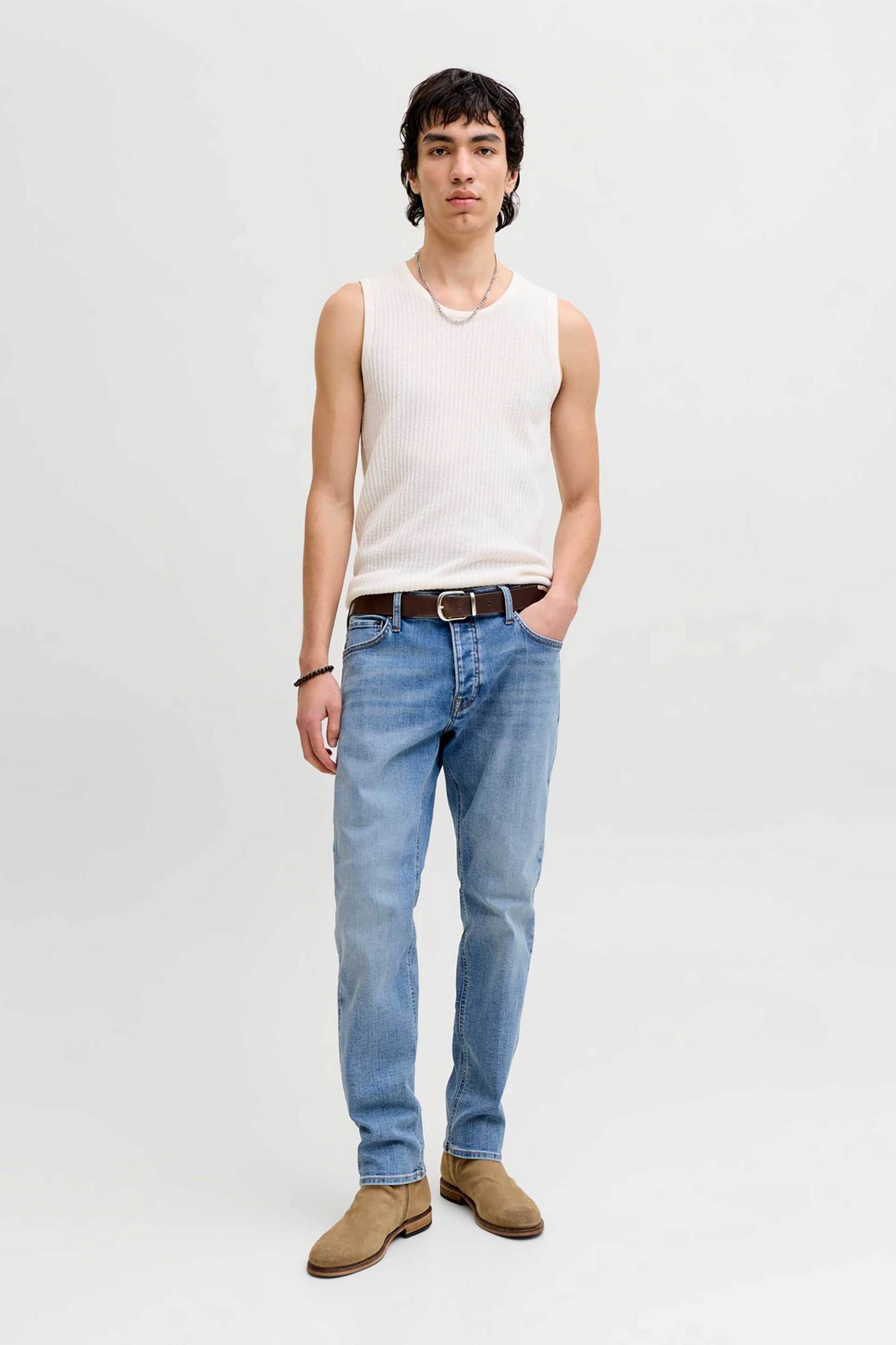 JACK & JONES ανδρικό τζιν παντελόνι πεντάτσεπο Relaxed Fit "Jjimike" - 12289824 Denim Blue
