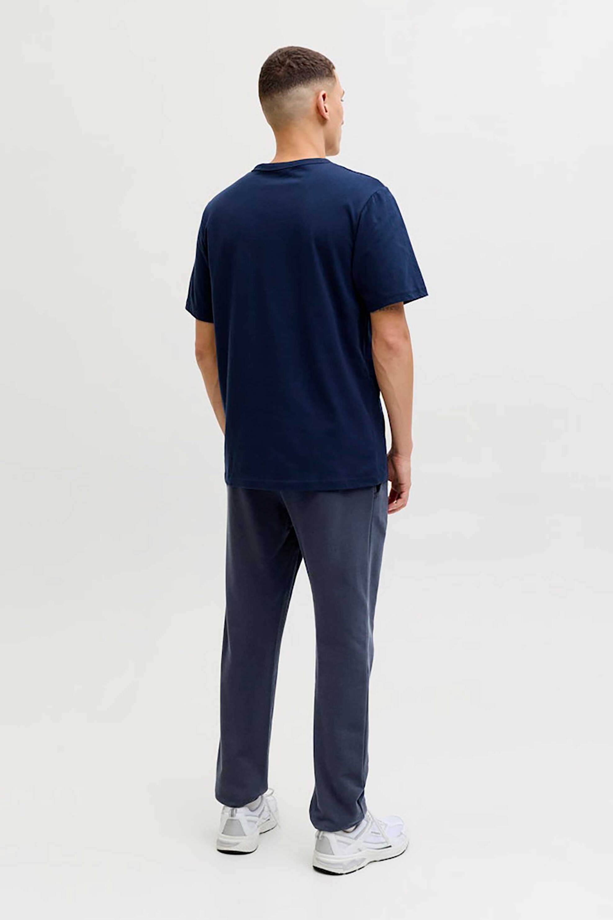 Jack Jones Ανδρικό Παντελόνι Φόρμας με Λογότυπο Regular Fit - 12288641 Μπλε Σκούρο