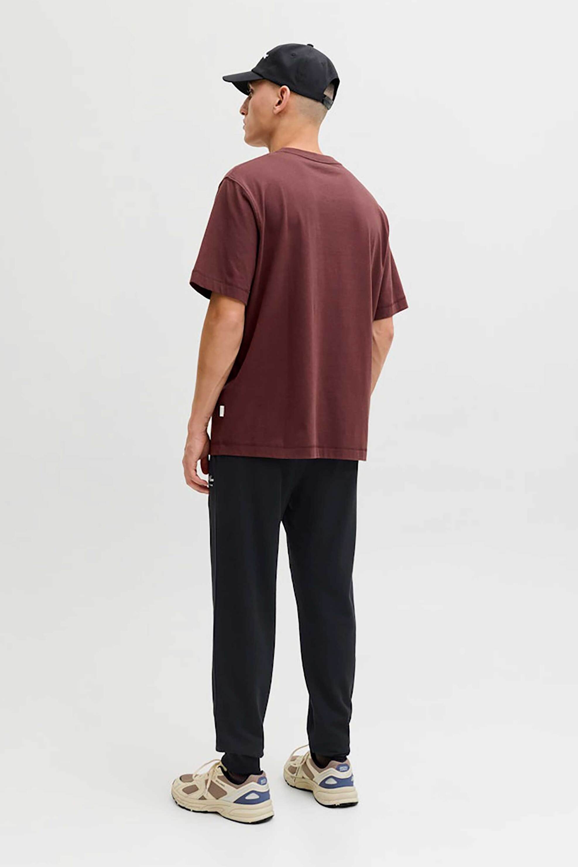 Jack Jones Ανδρικό Παντελόνι Φόρμας με Λογότυπο Regular Fit - 12288641 Μαύρο