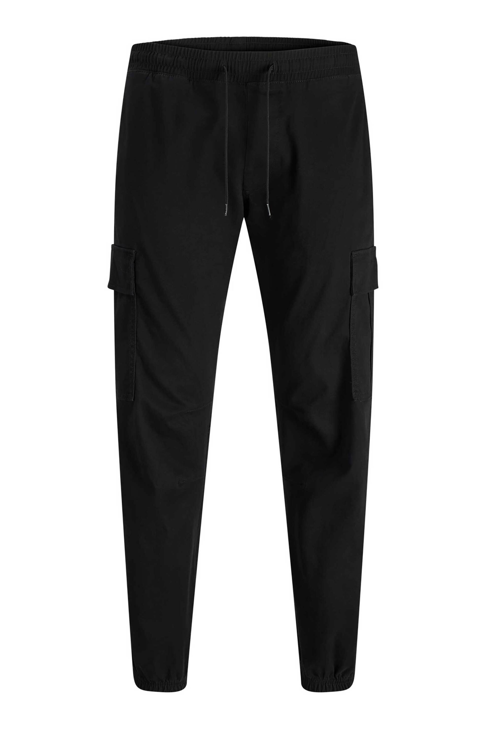 JACK & JONES ανδρικό παντελόνι cargo με ελαστική μέση Regular Fit - 12289589 Μαύρο