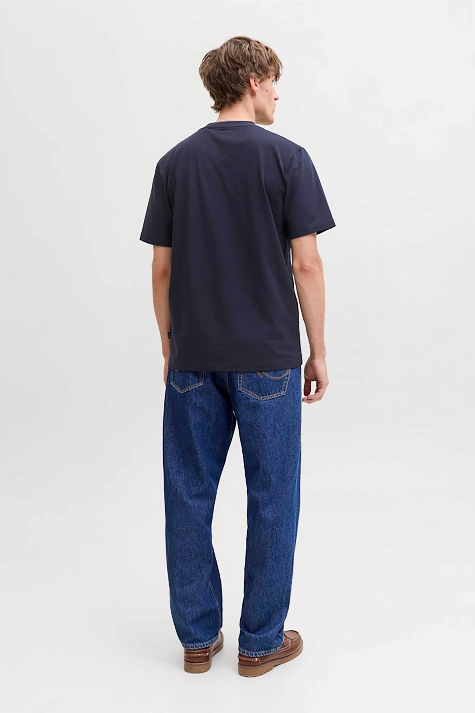 Jack Jones Ανδρικό T-Shirt με Λογότυπο Regular Fit - 12292383 Μπλε Σκούρο