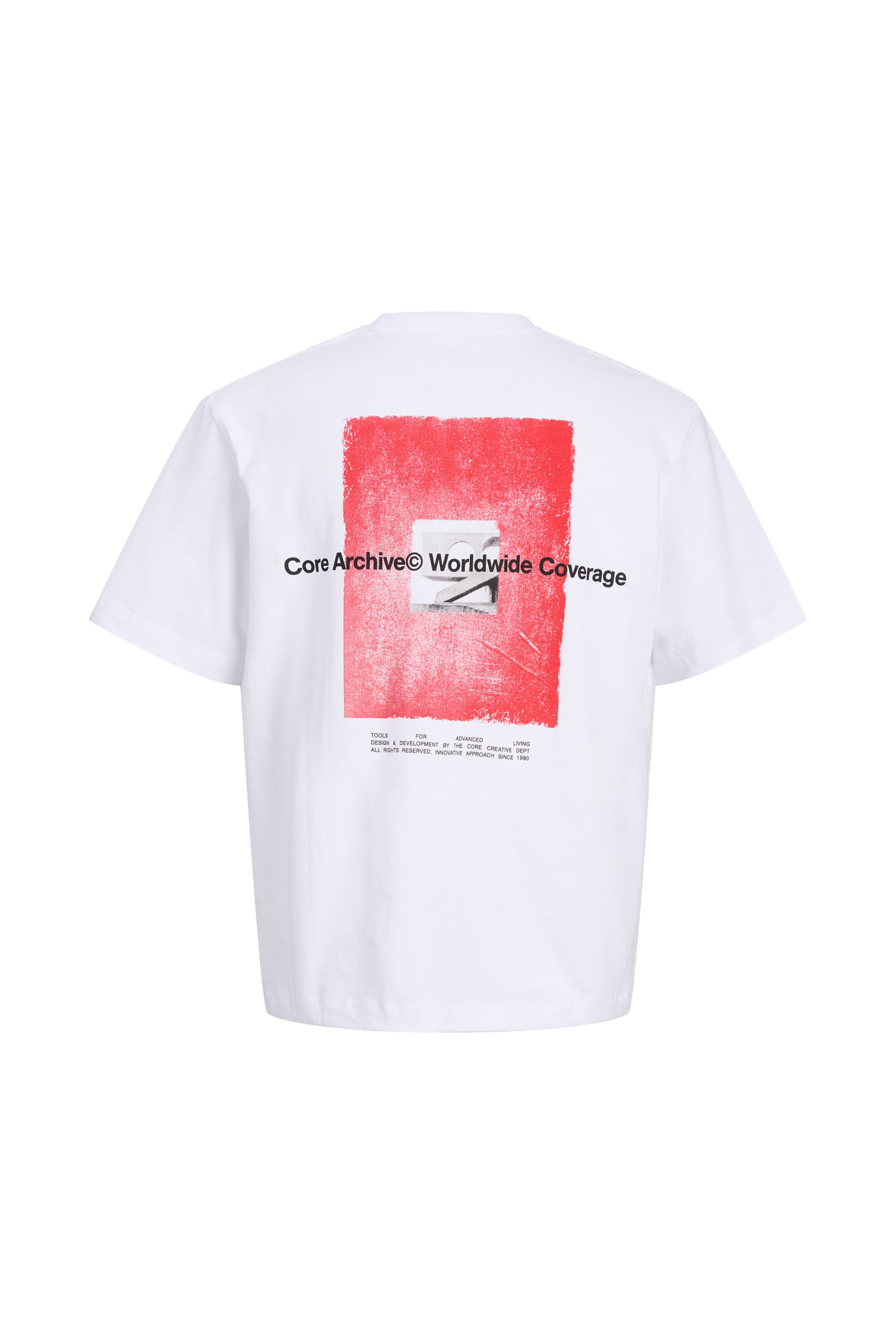 Jack Jones Ανδρικό T-Shirt με Print Στο Πίσω Μέρος Relaxed Fit - 12292951 Λευκό