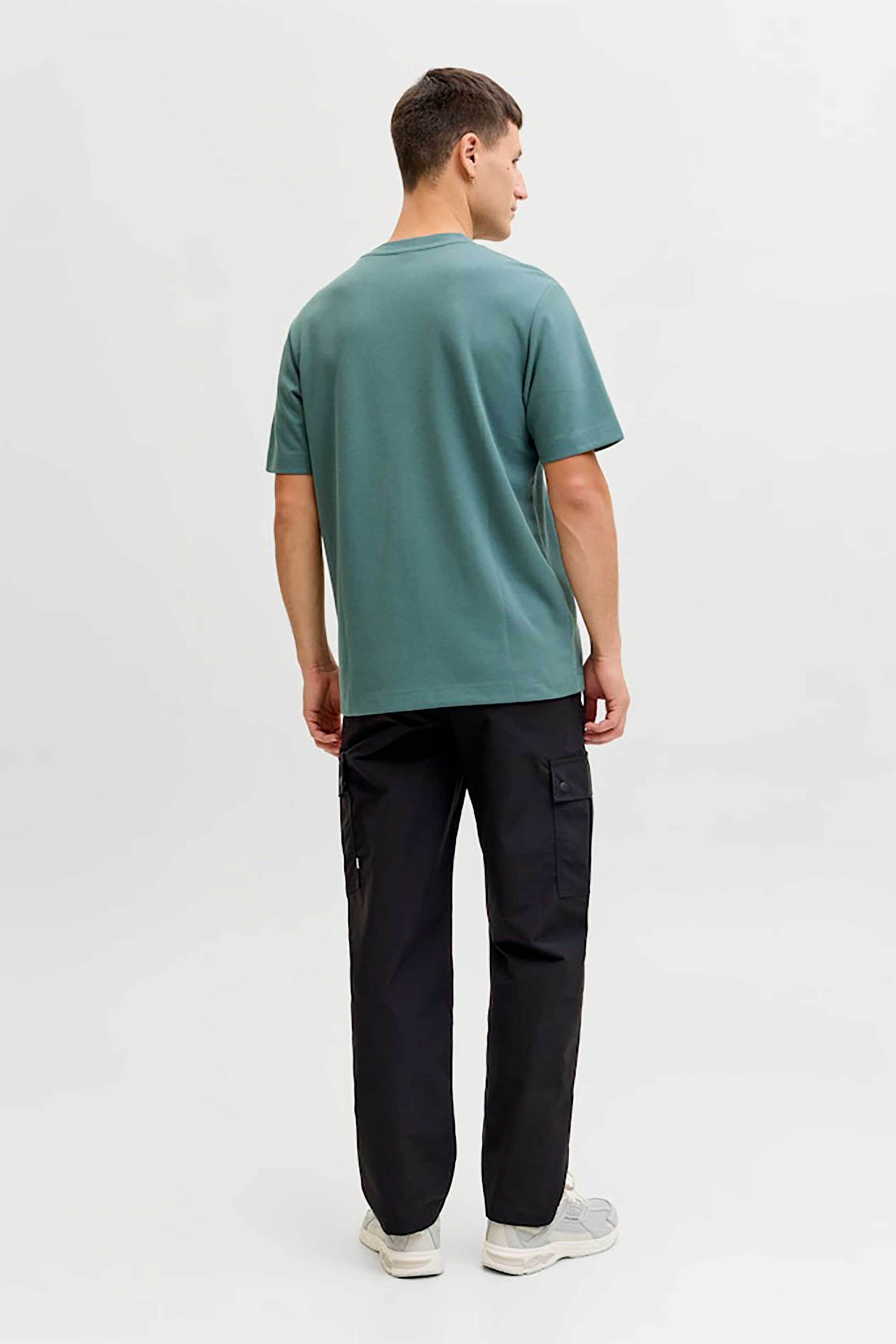 Jack Jones Ανδρικό T-Shirt με Λογότυπο Regular Fit - 12289936 Πετρόλ