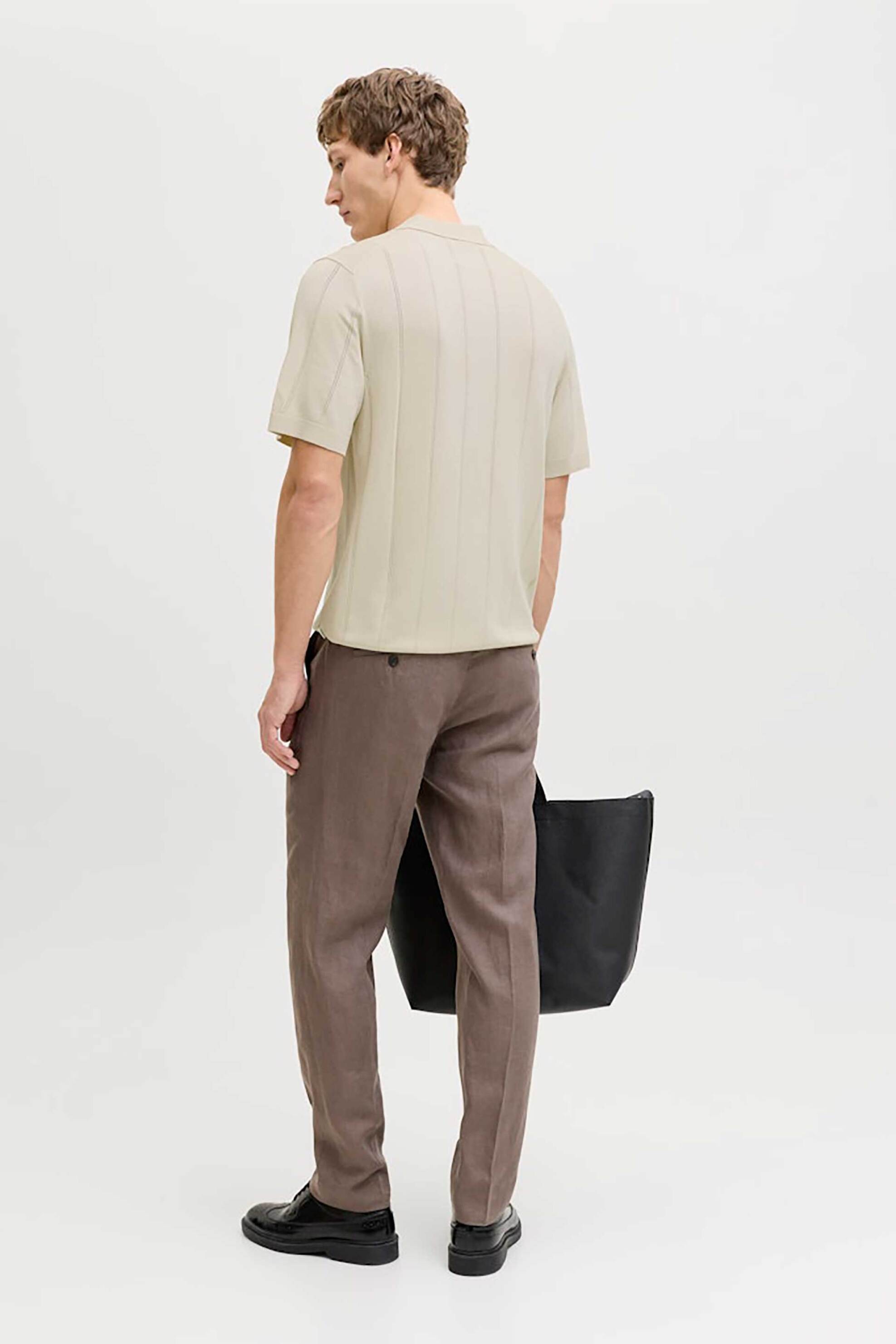 Jack Jones Ανδρική Πλεκτή Μπλούζα Πόλο Structured Regular Fit - 12291042 Μπεζ