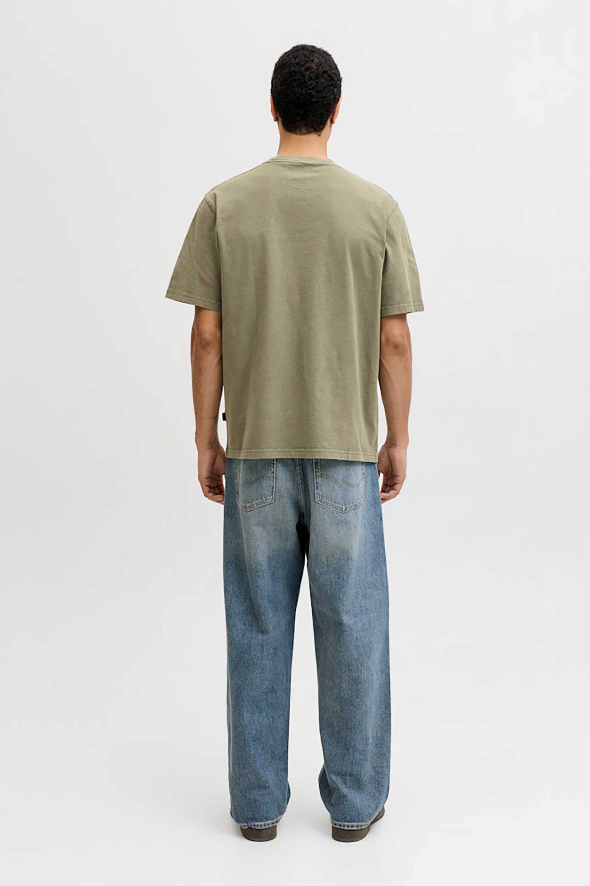 Jack Jones Ανδρικό T-Shirt με Λογότυπο Regular Fit - 12293014 Λαδί