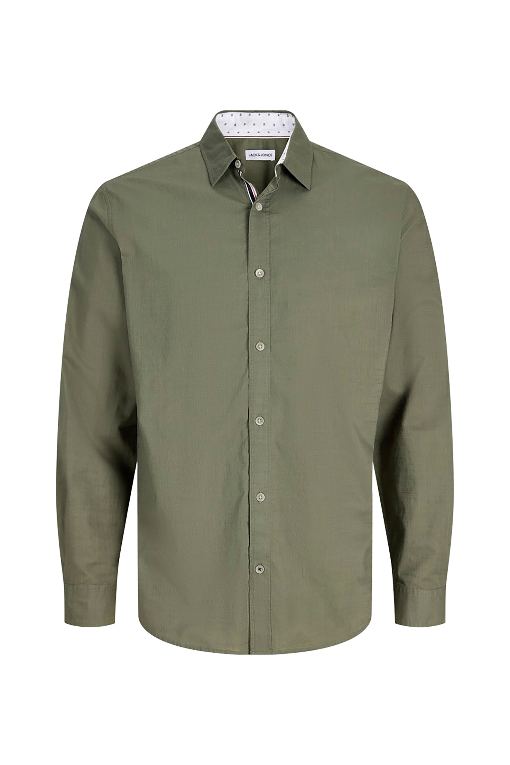 Jack Jones Ανδρικό Πουκάμισο με Roll-Up Μανίκια Regular Fit - 12289197 Λαδί