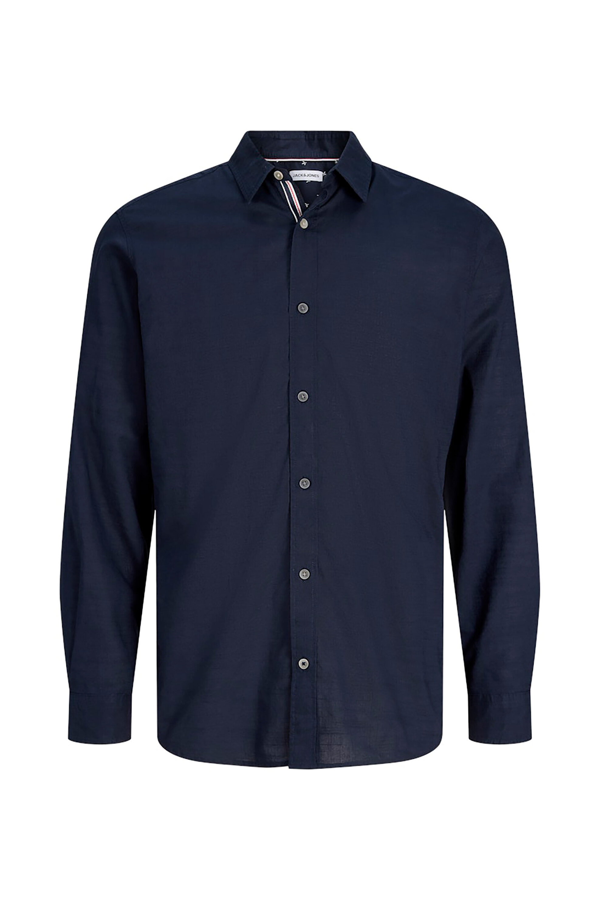 Jack Jones Ανδρικό Πουκάμισο με Roll-Up Μανίκια Regular Fit - 12289197 Μπλε Σκούρο
