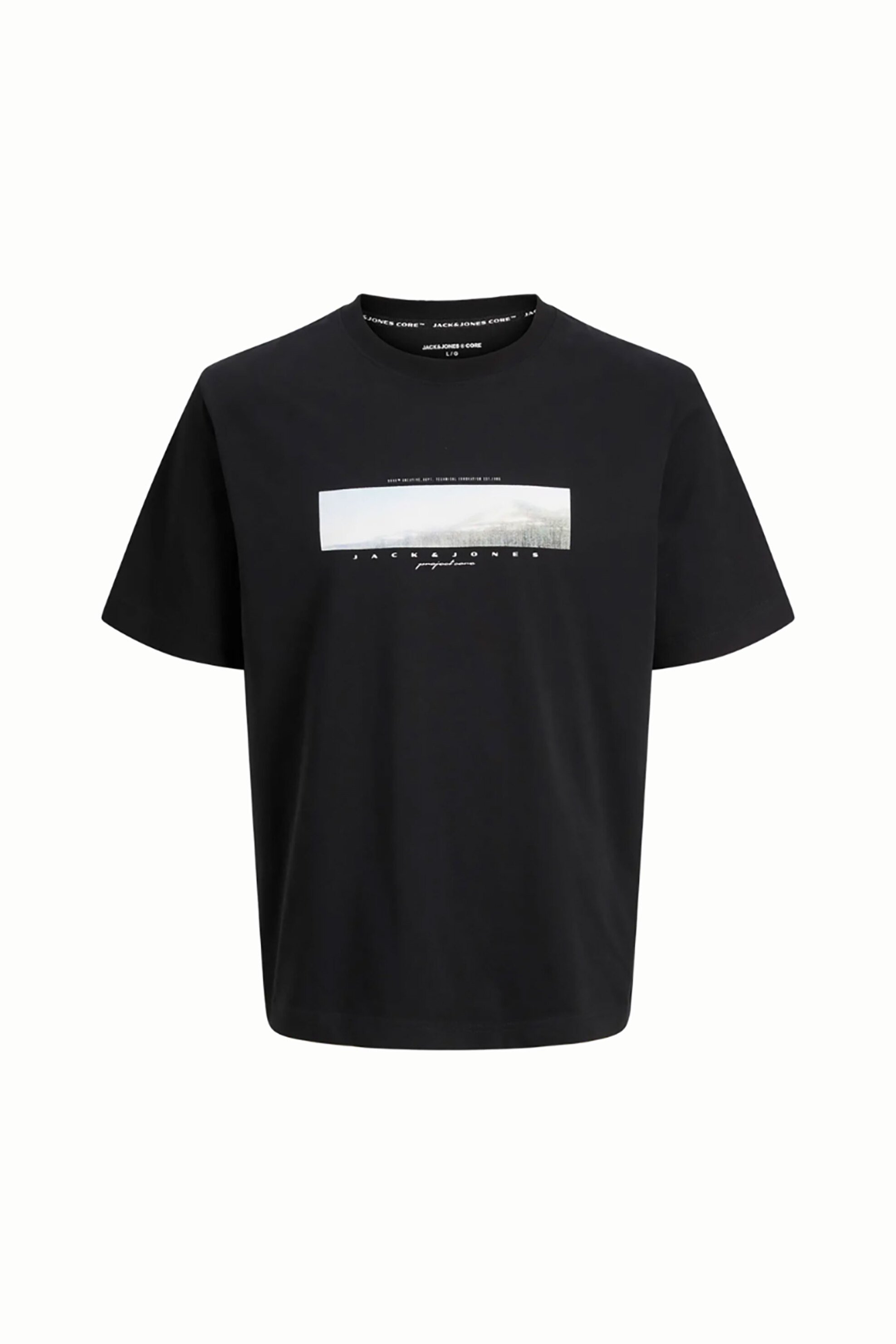 JACK & JONES ανδρικό T-shirt με photo print Regular Fit - 12289870 Μαύρο