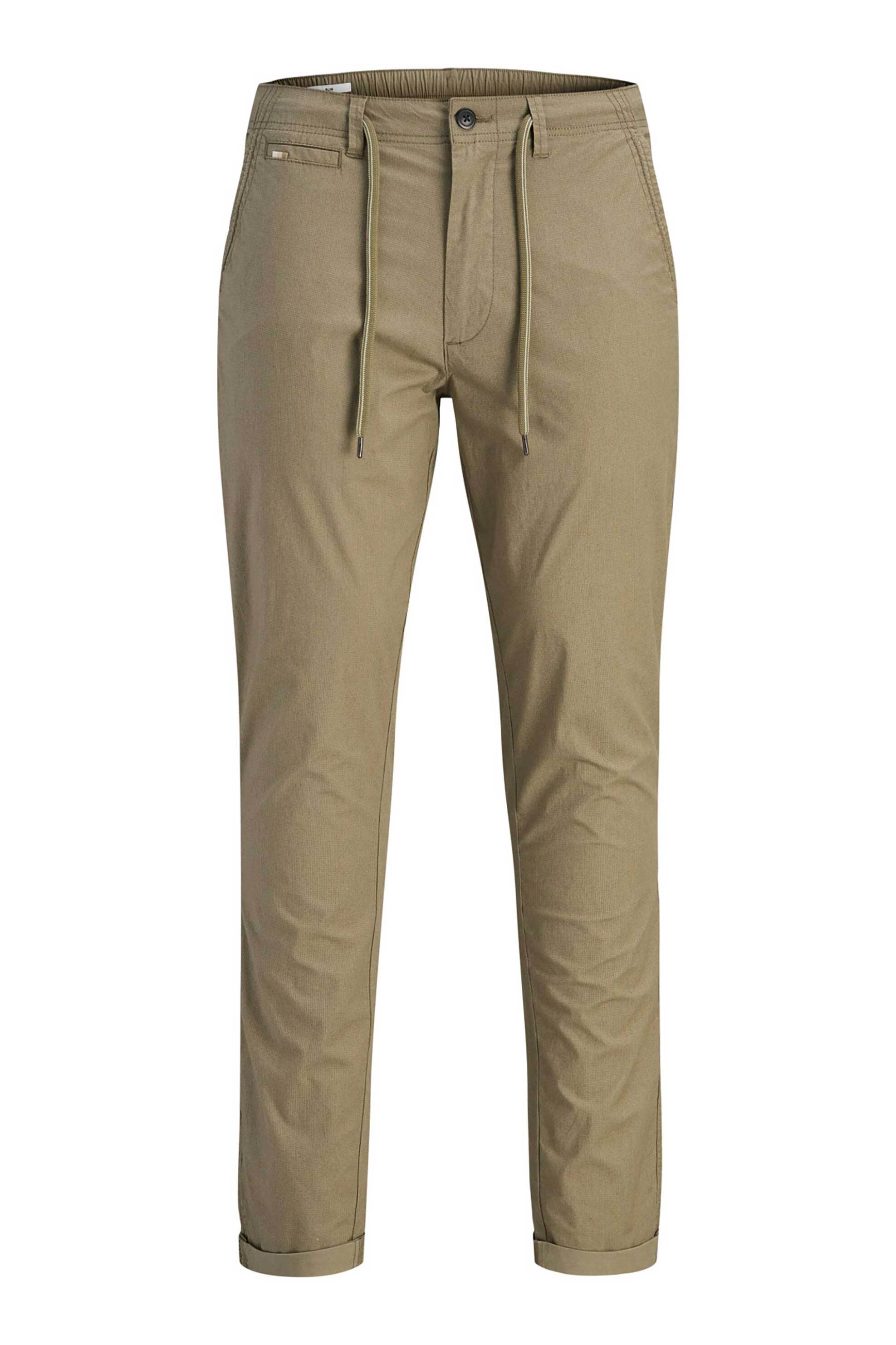 JACK & JONES ανδρικό παντελόνι chino με ελαστική μέση Slim Fit - 12293491 Μπεζ