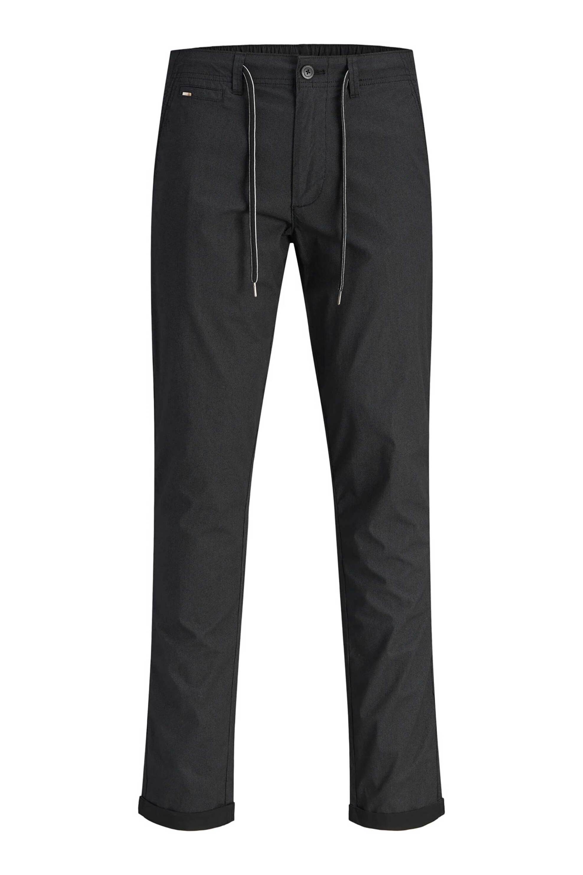 JACK & JONES ανδρικό παντελόνι chino με ελαστική μέση Slim Fit - 12293491 Μαύρο